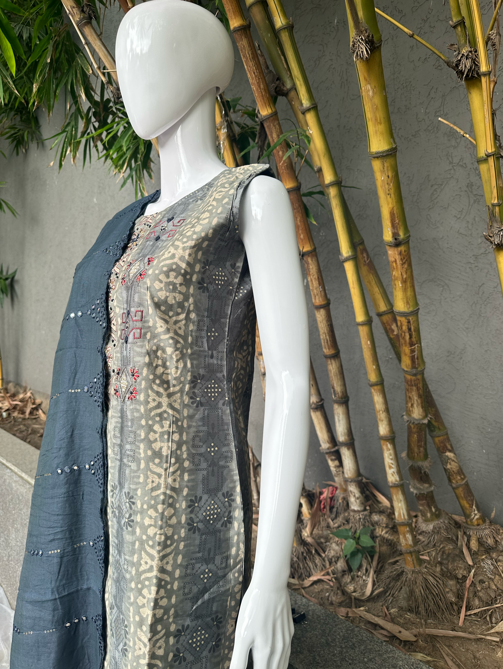 Modal Print Embroidery work - 3 Piece