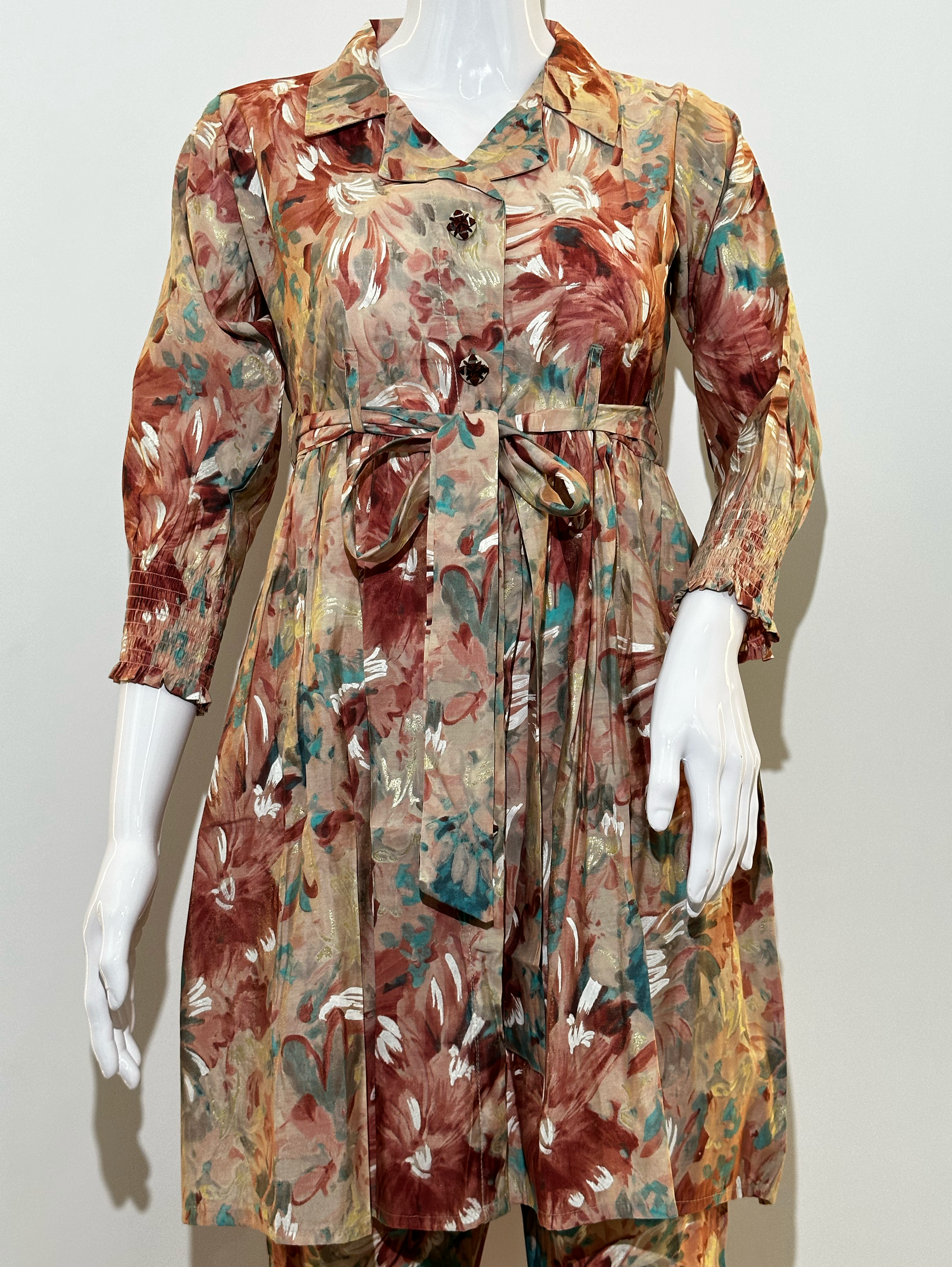 Muslin Brown Tone Coord Set  - 2 Piece