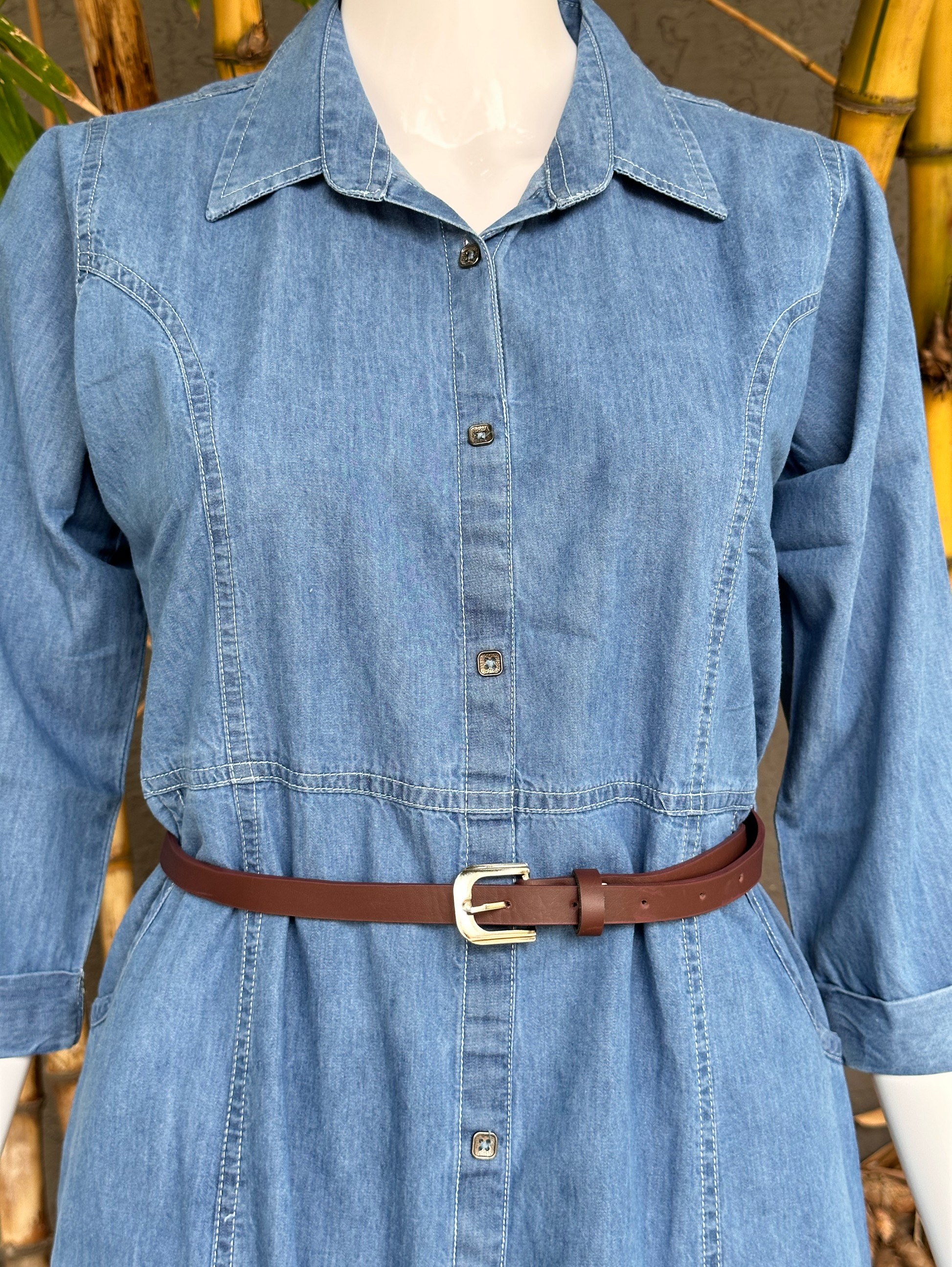 Denim Cut Blue Kurti - with Belt