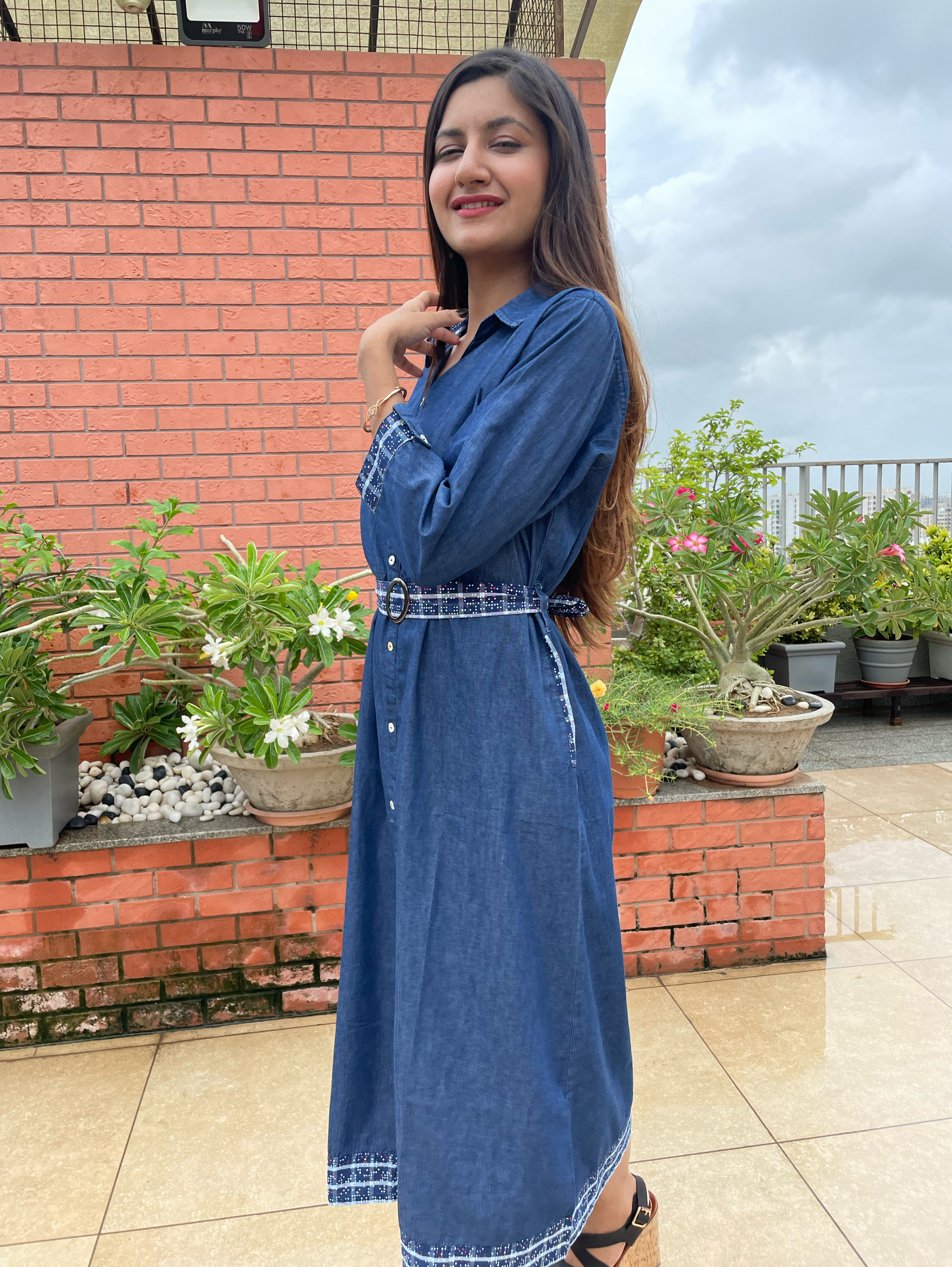 Denim Mindy Dress with Belt