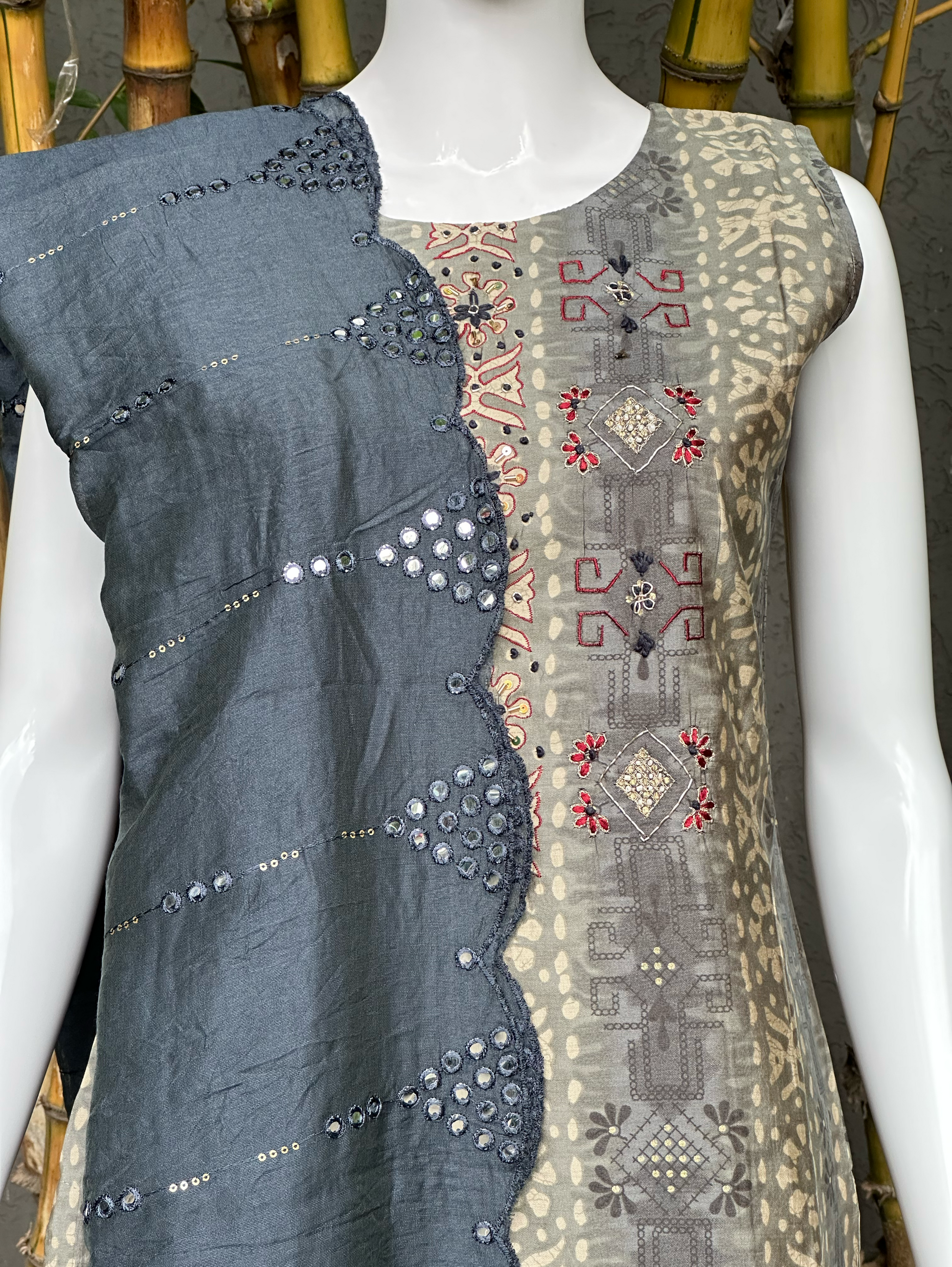 Modal Print Embroidery work - 3 Piece