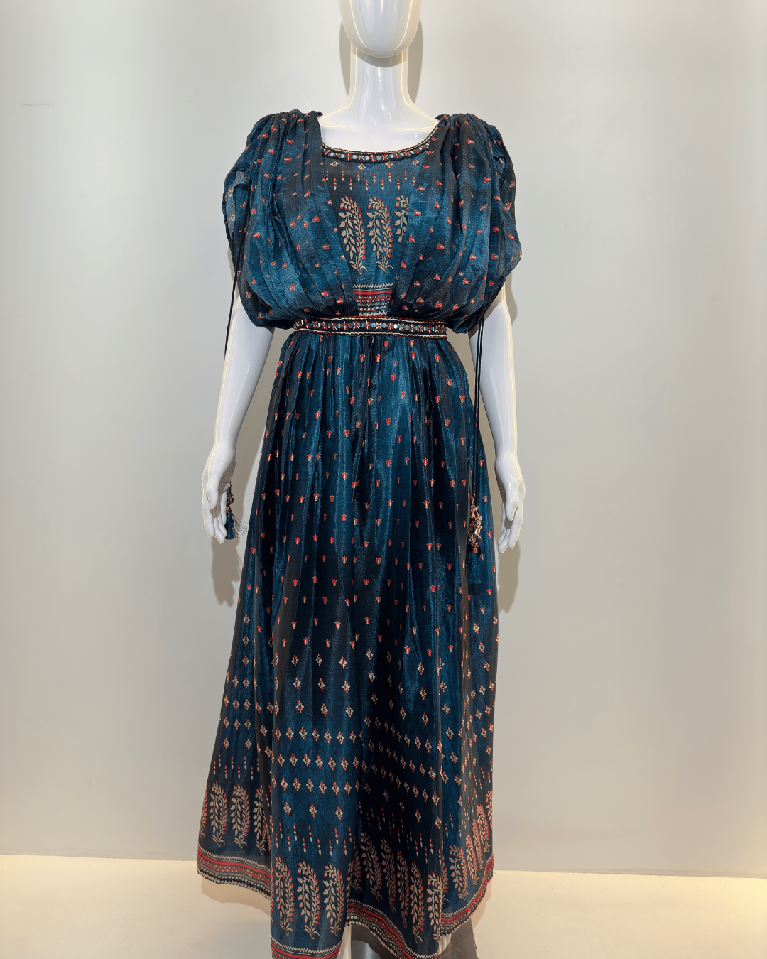 Muslin Butterfly Design Gown with Belt