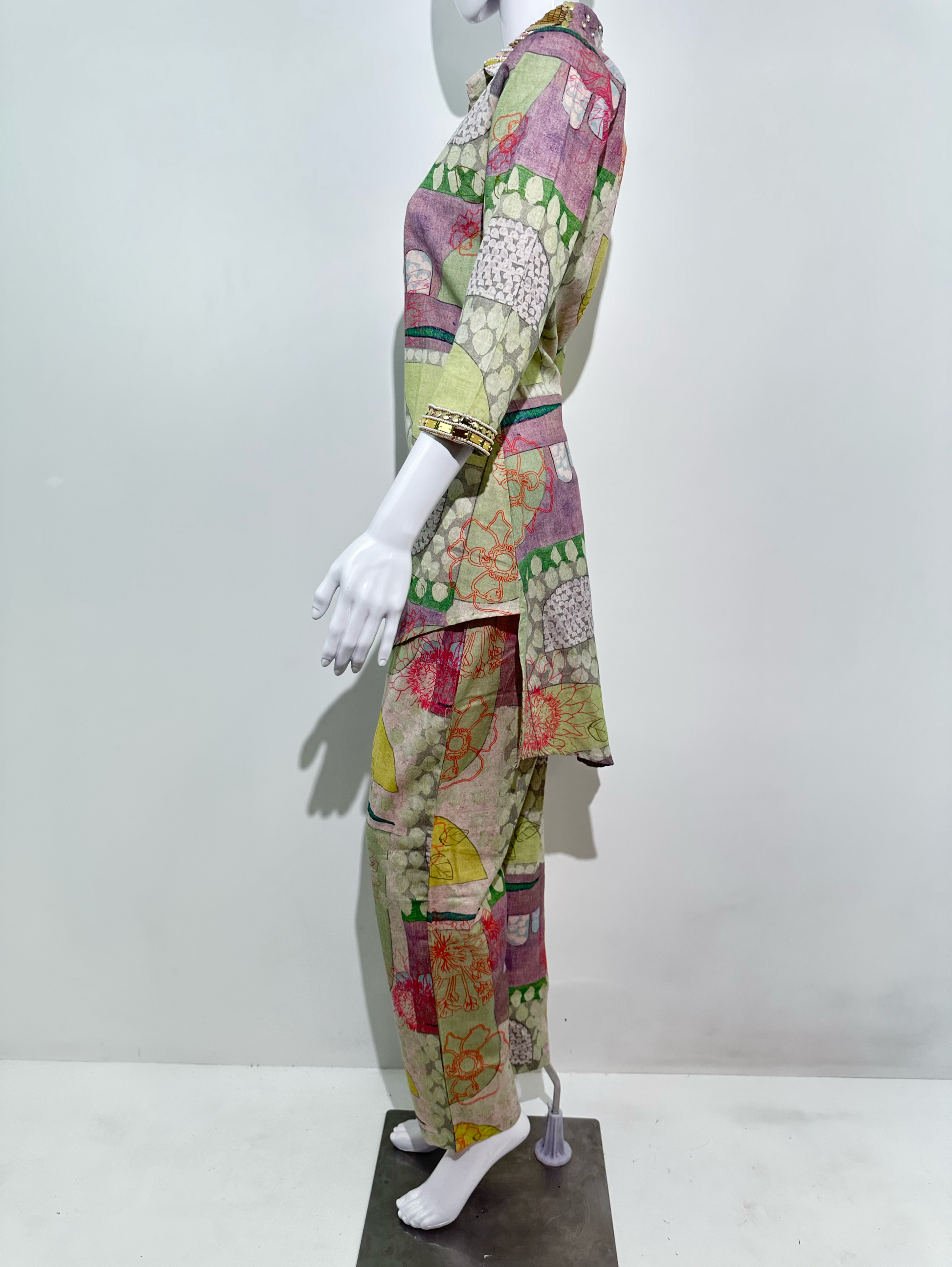 Linen Cotton with Complete Embroidery Coords
