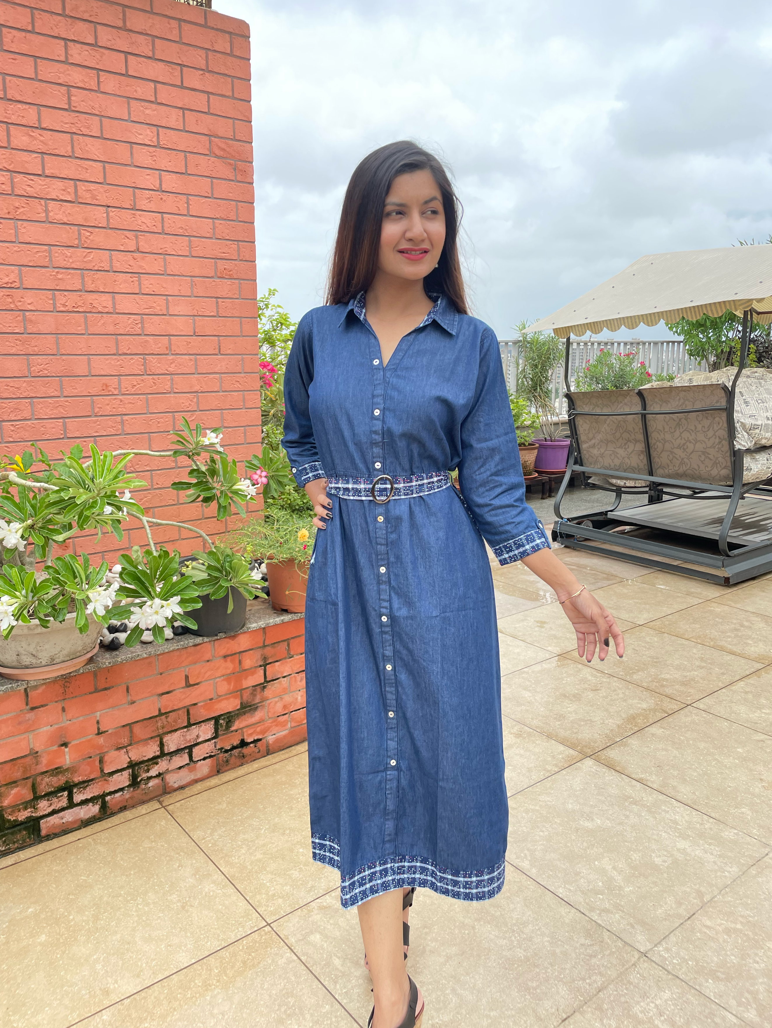 Image of Denim Mindy Dress with Belt