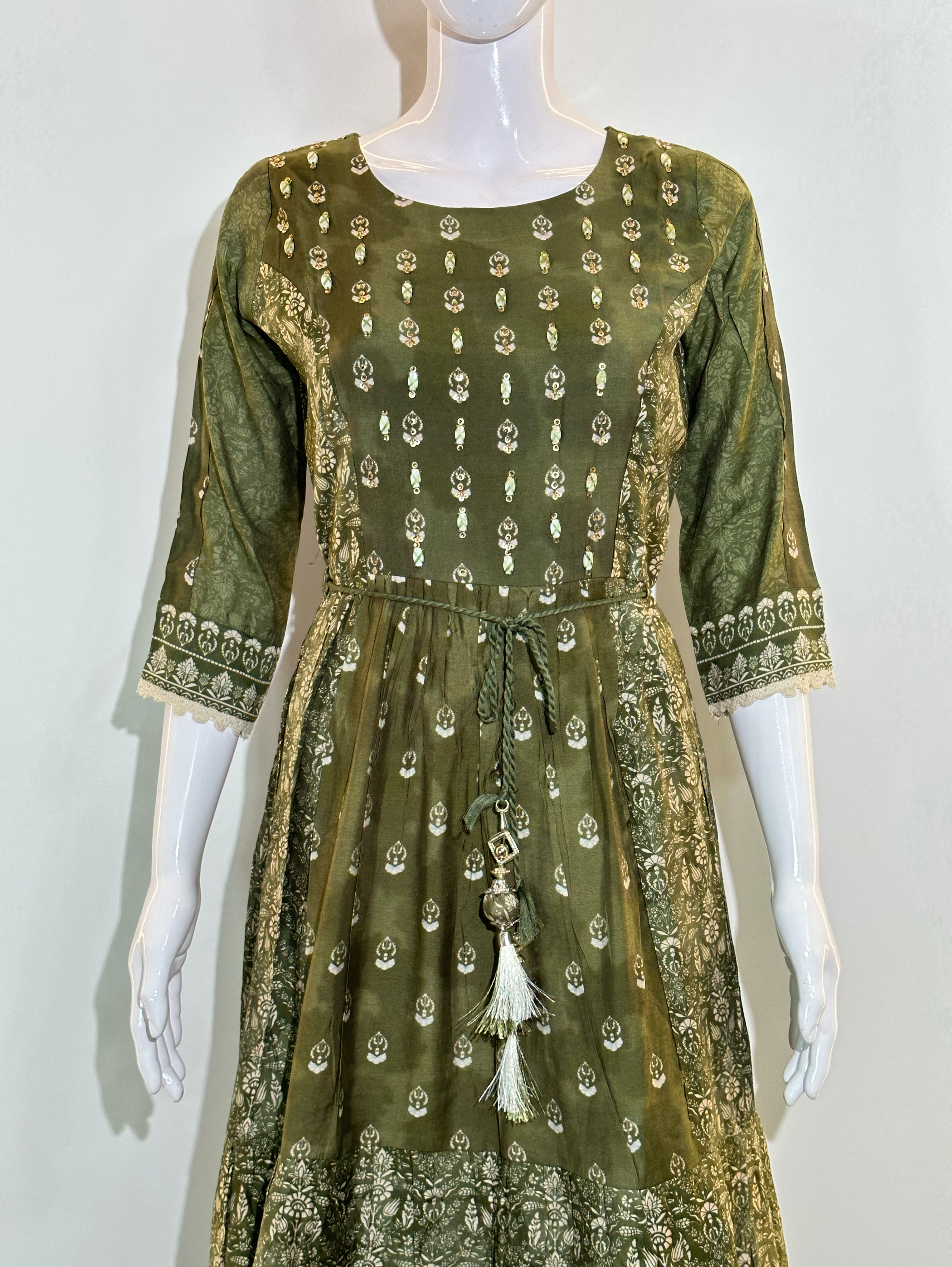 Image of Muslin Dress with work - 3 Patterns