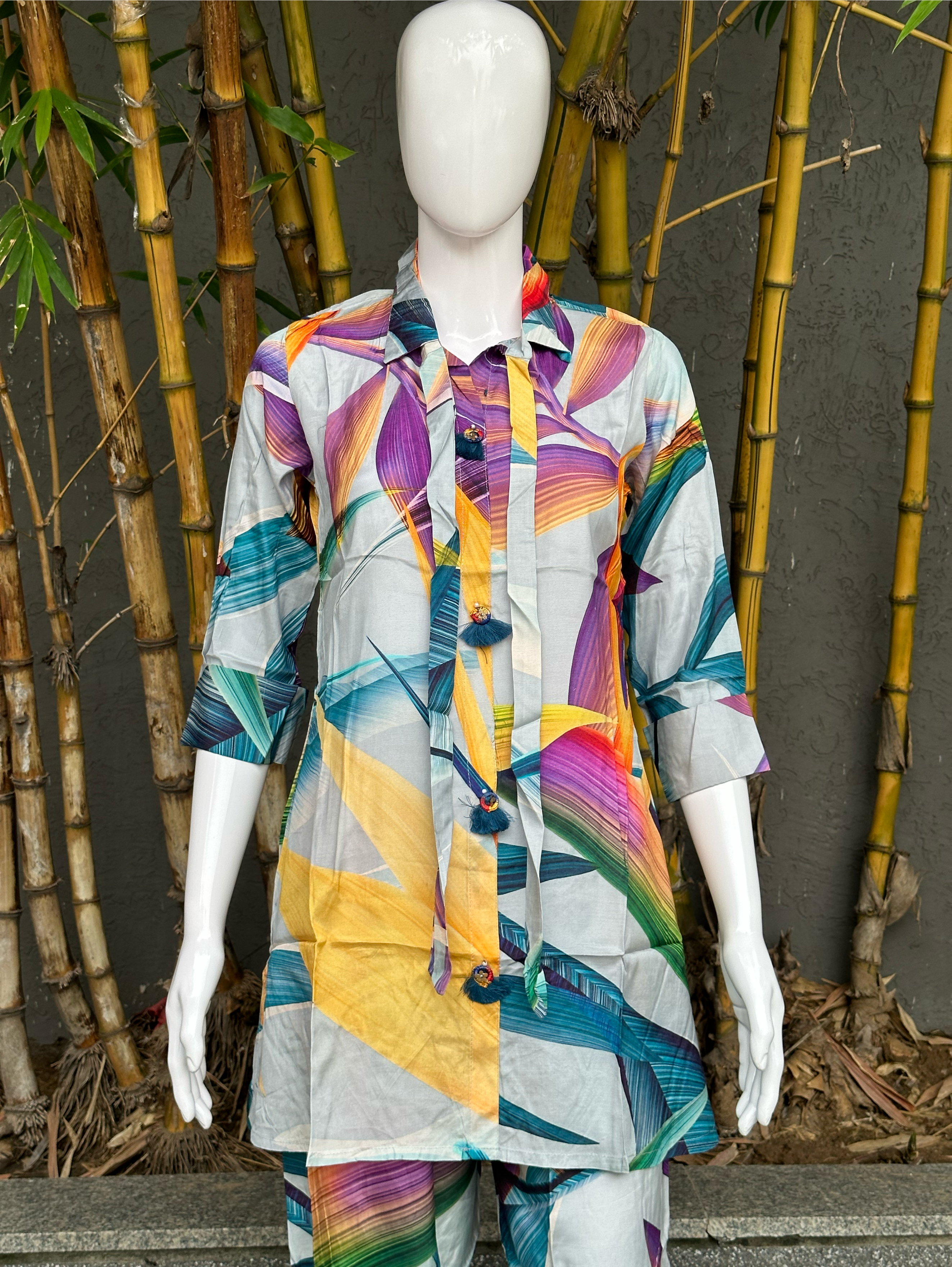 Muslin Print with Afghani Bottom