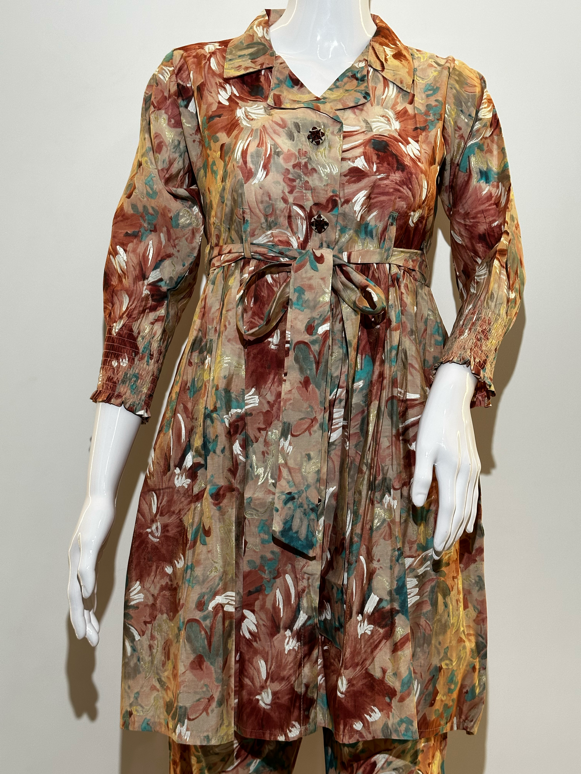 Muslin Brown Tone Coord Set  - 2 Piece