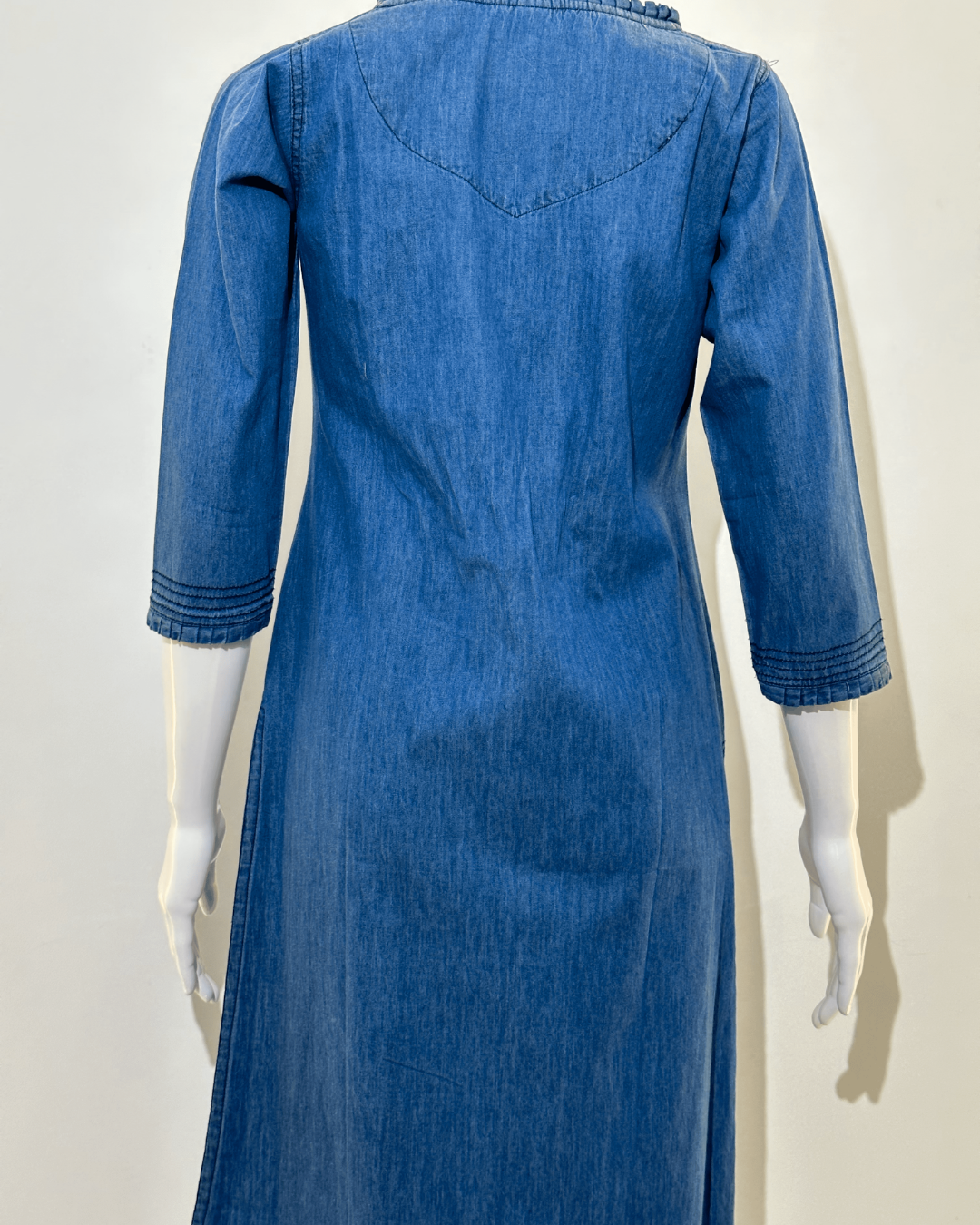 Denim Dress with Embroidery and Unique Cuts
