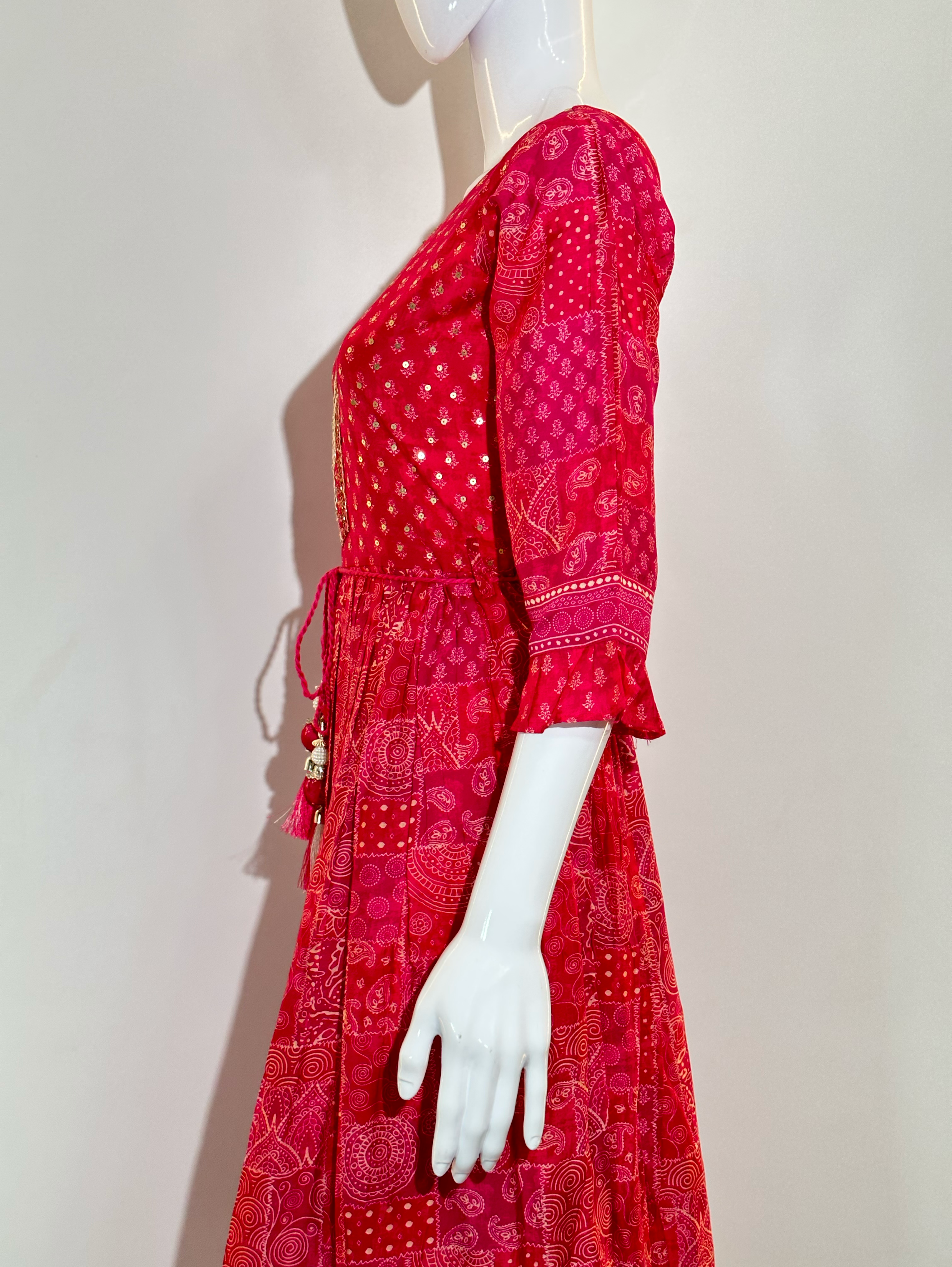 Image of Muslin Dress with work - 3 Patterns