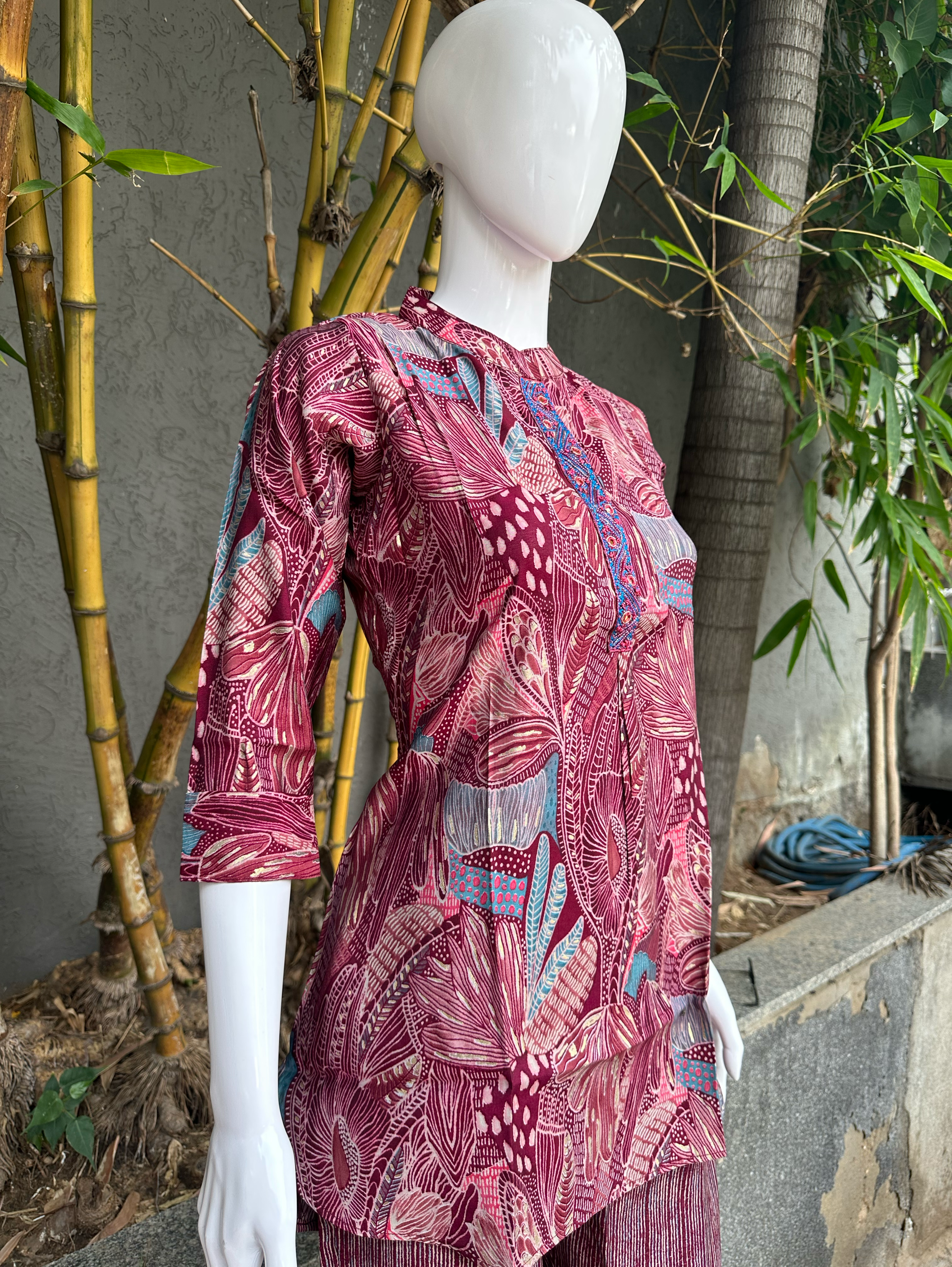 Muslin Foil Print Coords with work