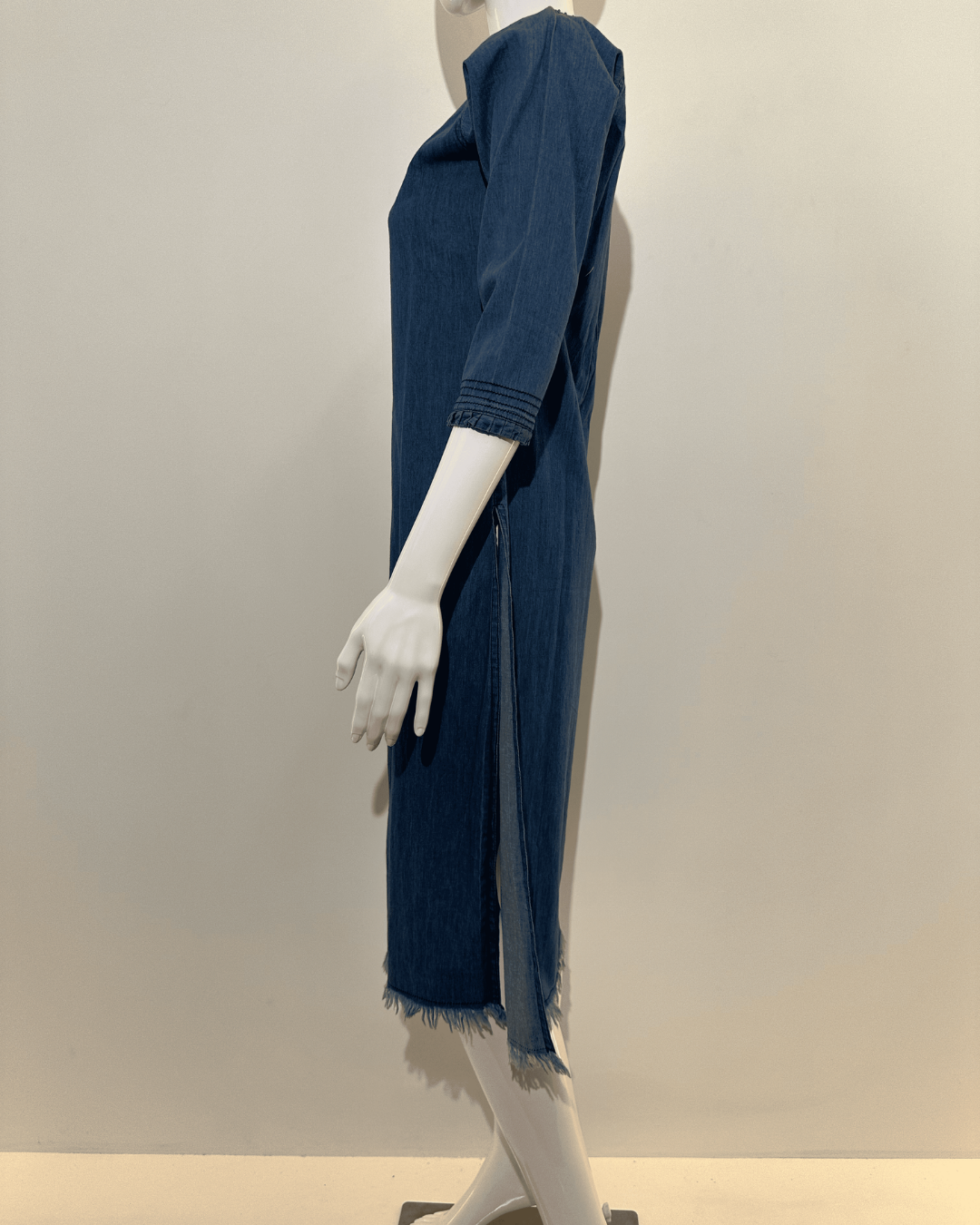 Denim Dress with Embroidery and Unique Cuts