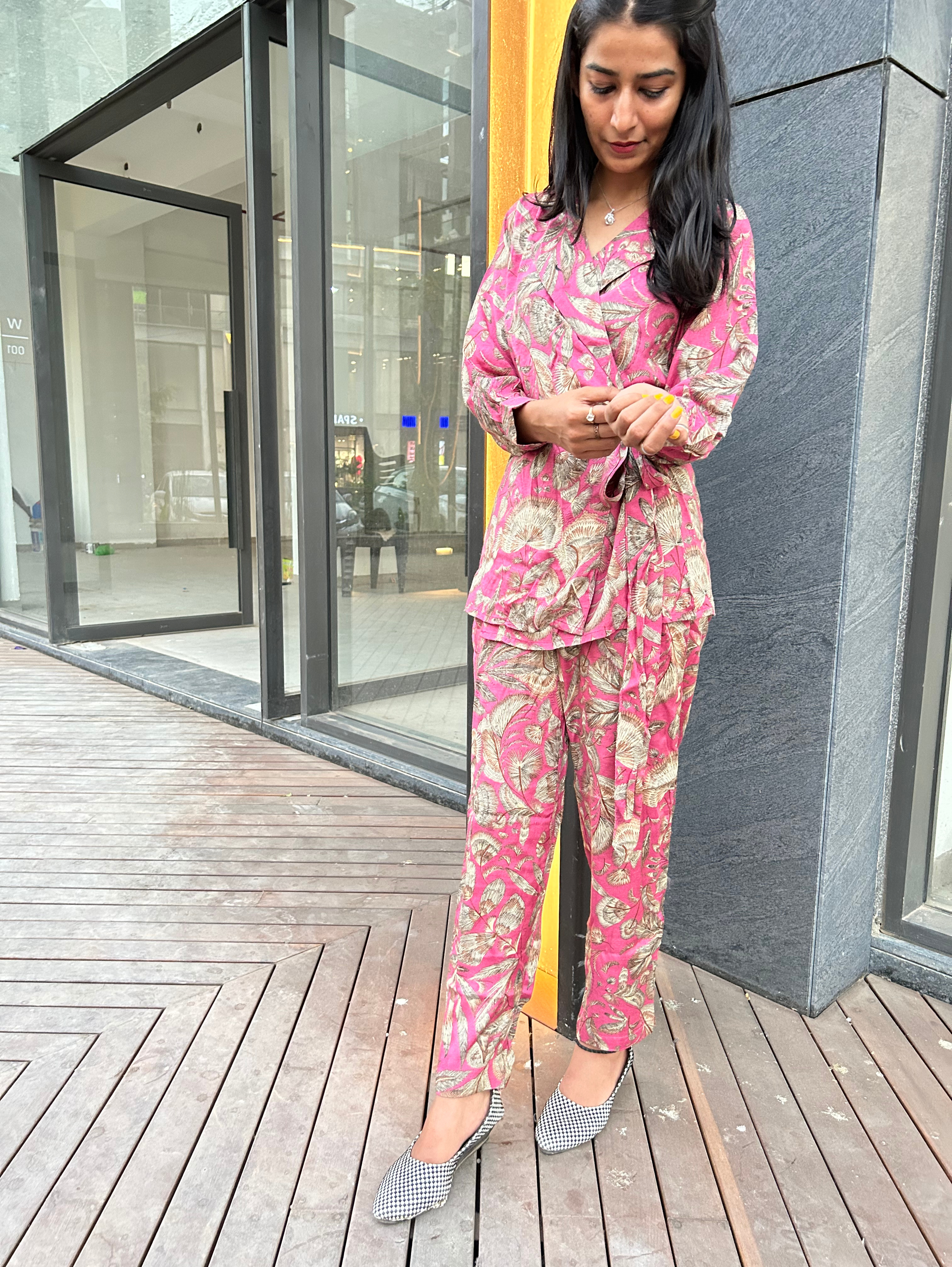 Image of Angrakhaa Style Coord Set - Attached belt