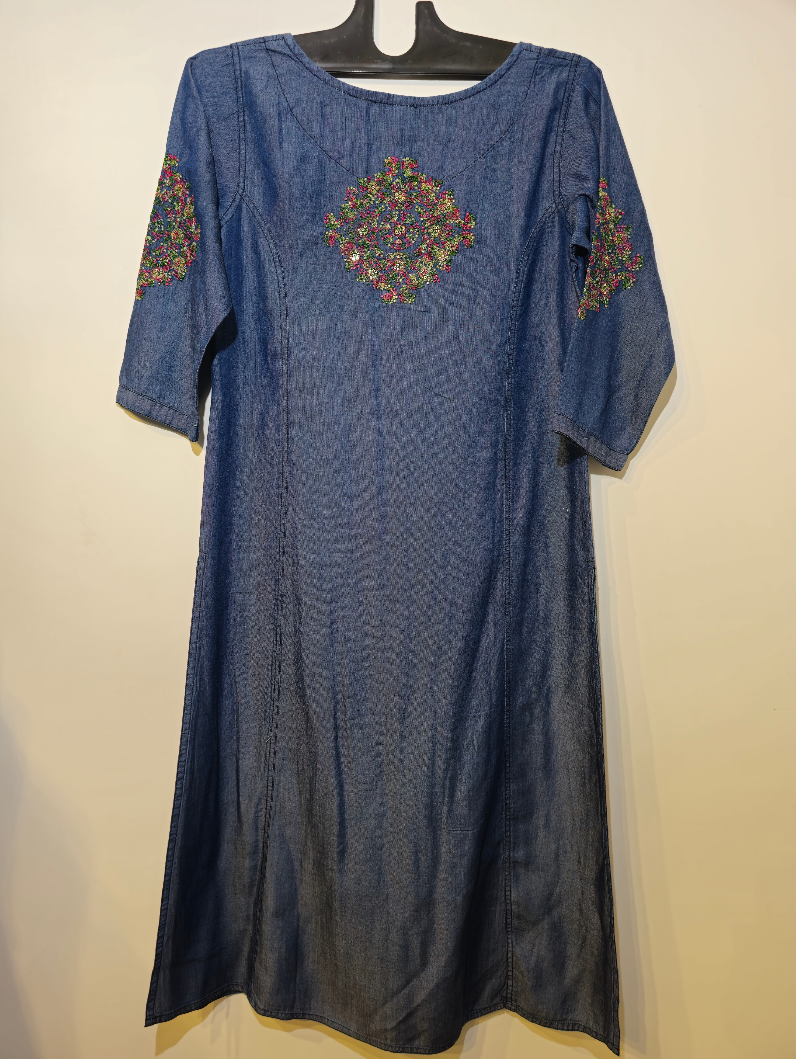 Image of Designer Denim Straight Kurti