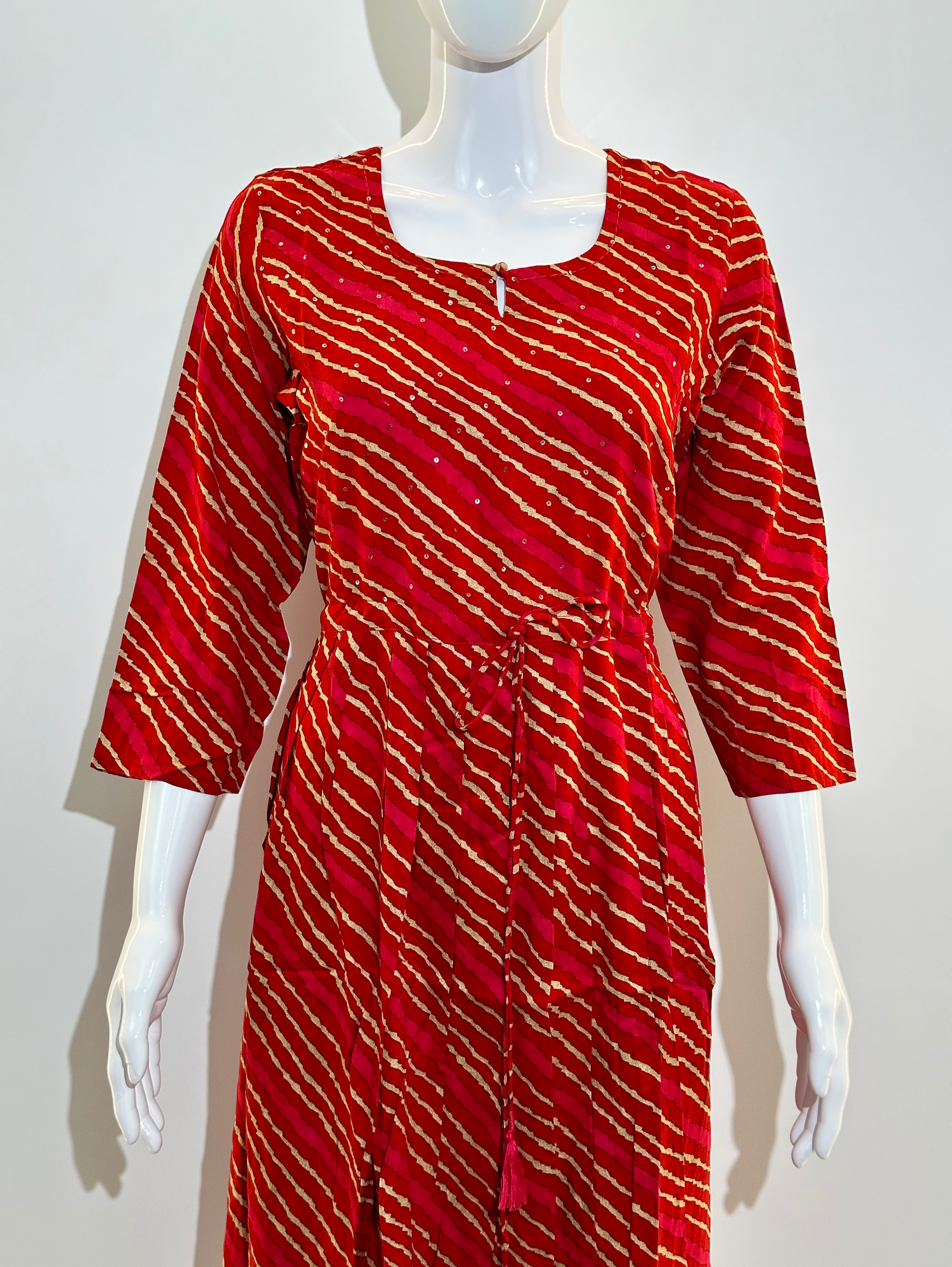 Rayon Laria Print with Dori Belt Kurti