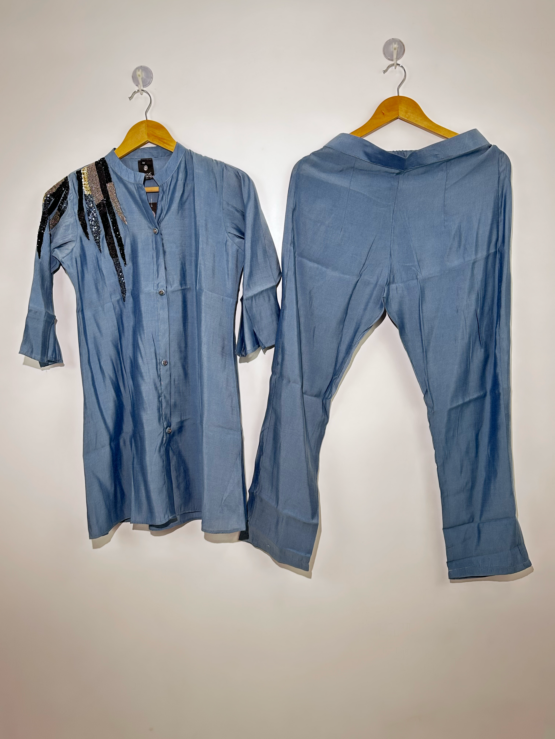 Sky Blue Muslin Hand work Coords