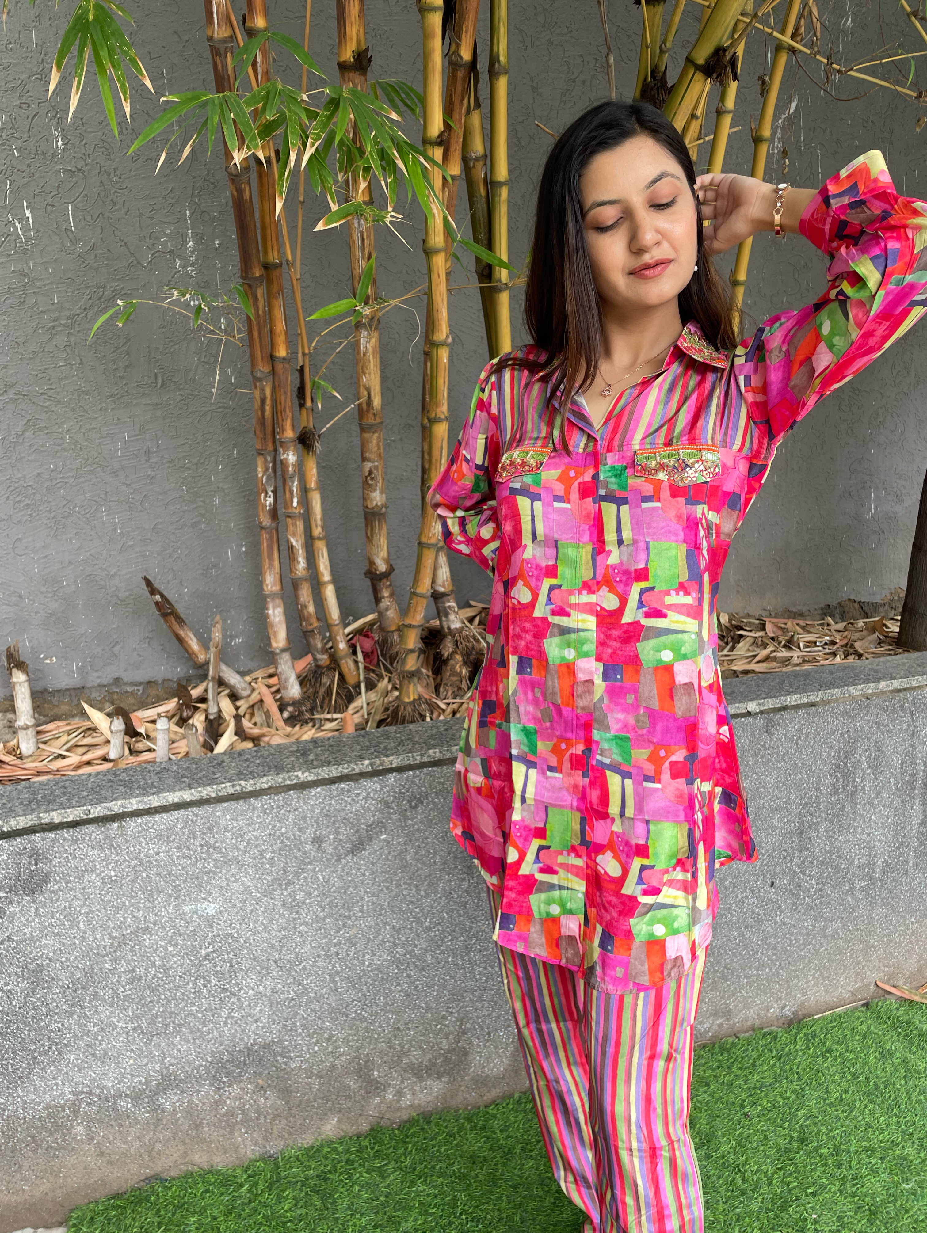 Image of Muslin Coords with Embroidery work