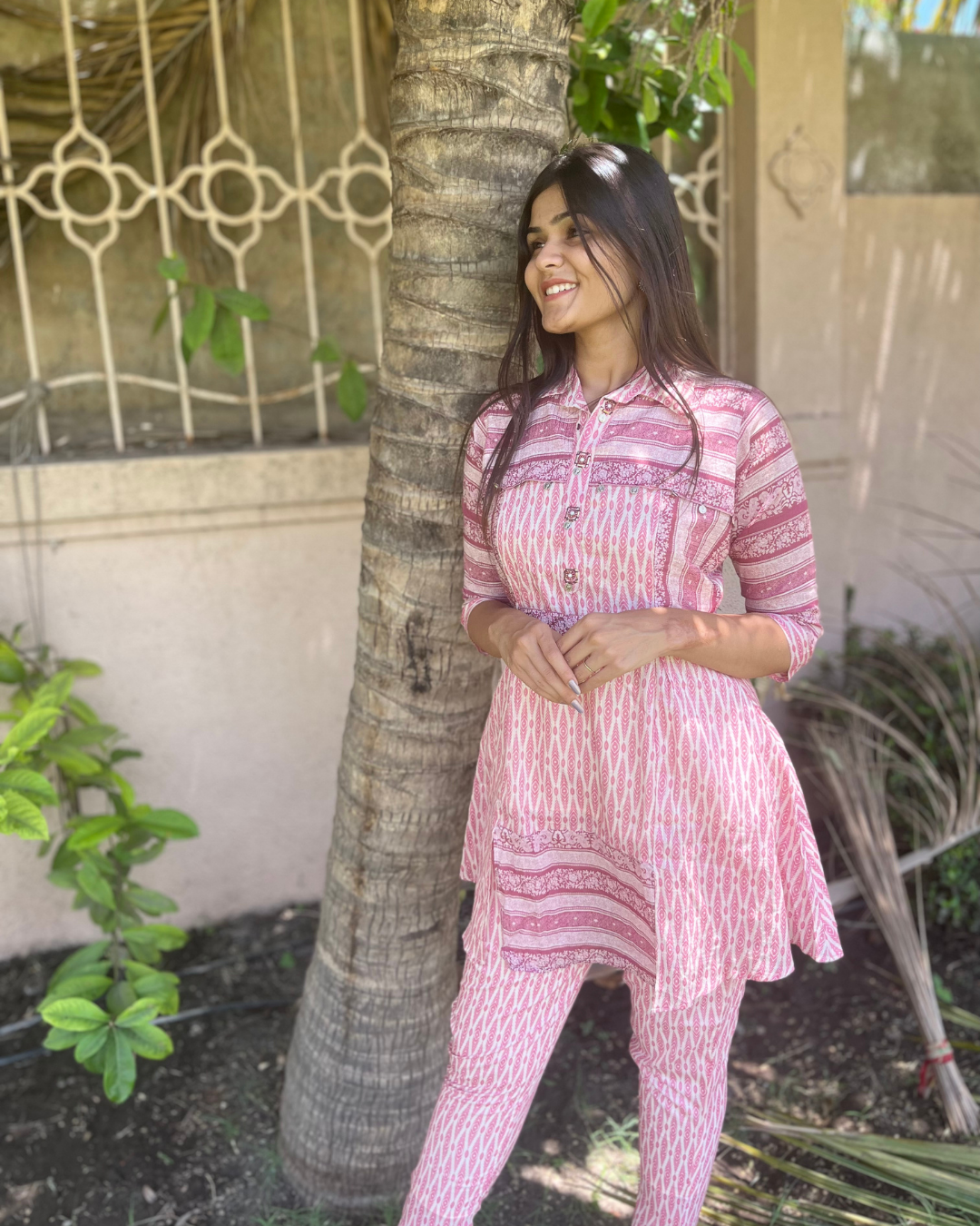 Pink Cotton Coord Set - 2 Piece