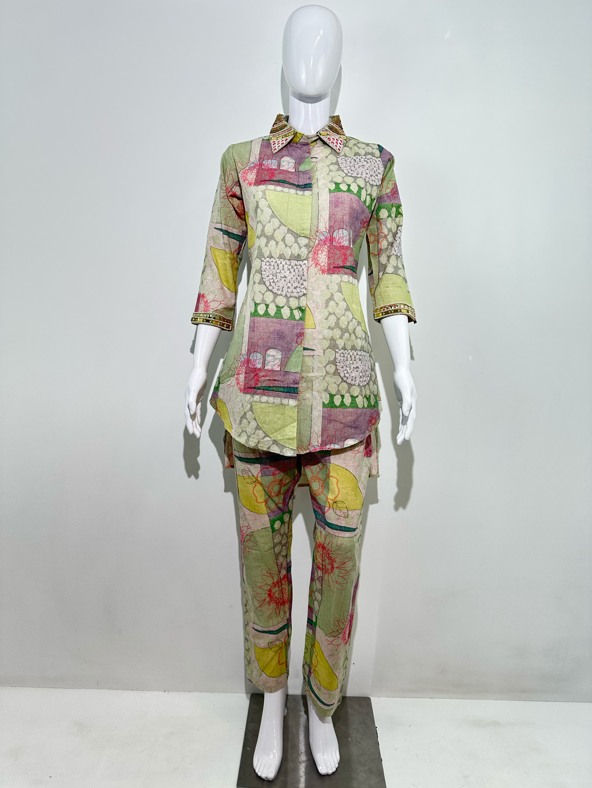Linen Cotton with Complete Embroidery Coords