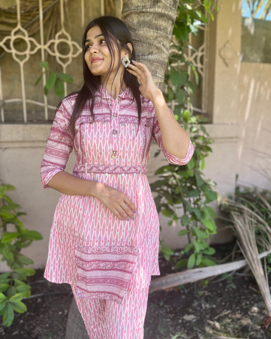 Pink Cotton Coord Set - 2 Piece