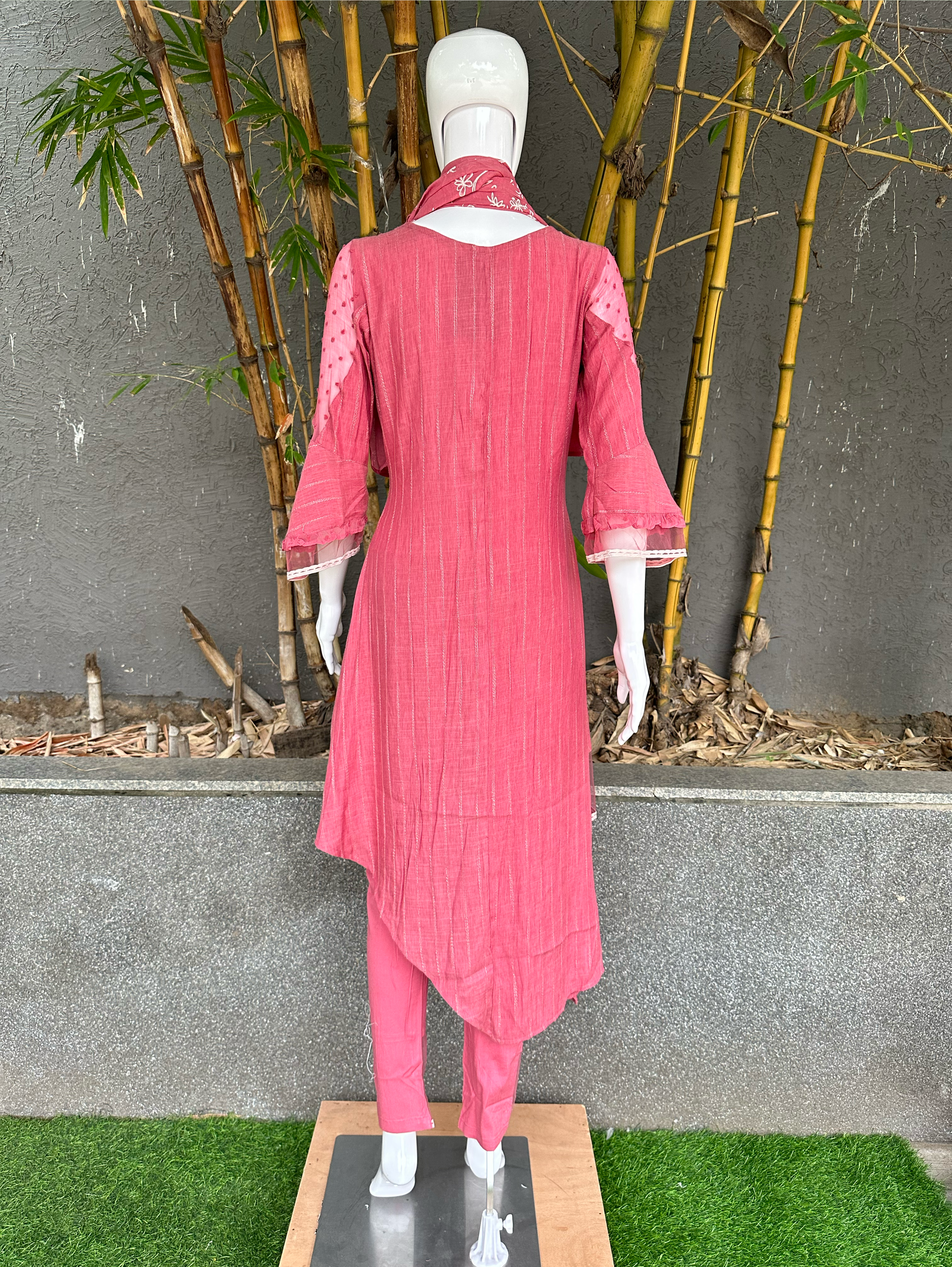 Image of Rayon Slub 3 Piece with Scarf & Lycra Pant