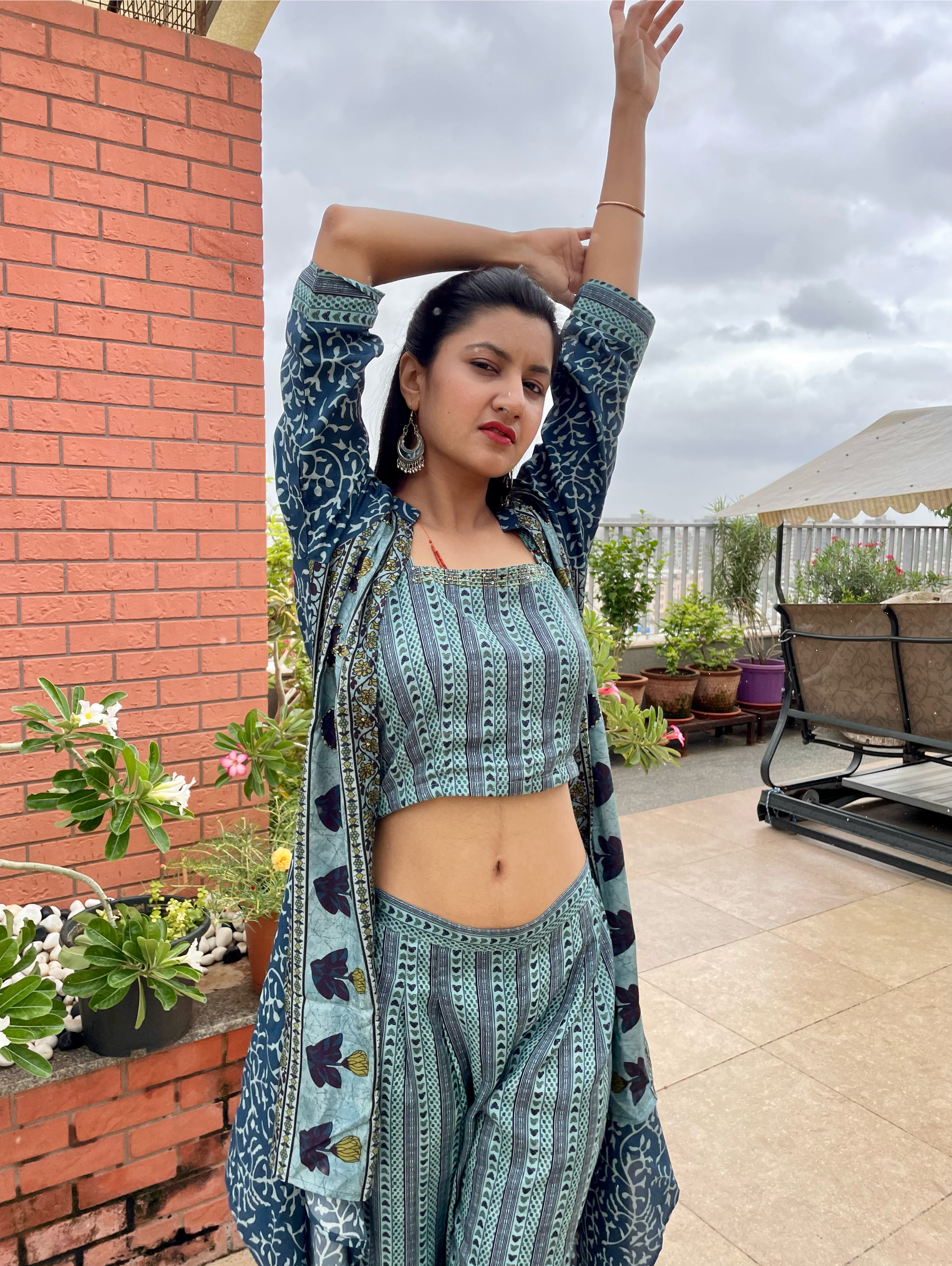 Image of Muslin 3 Piece Coords with work