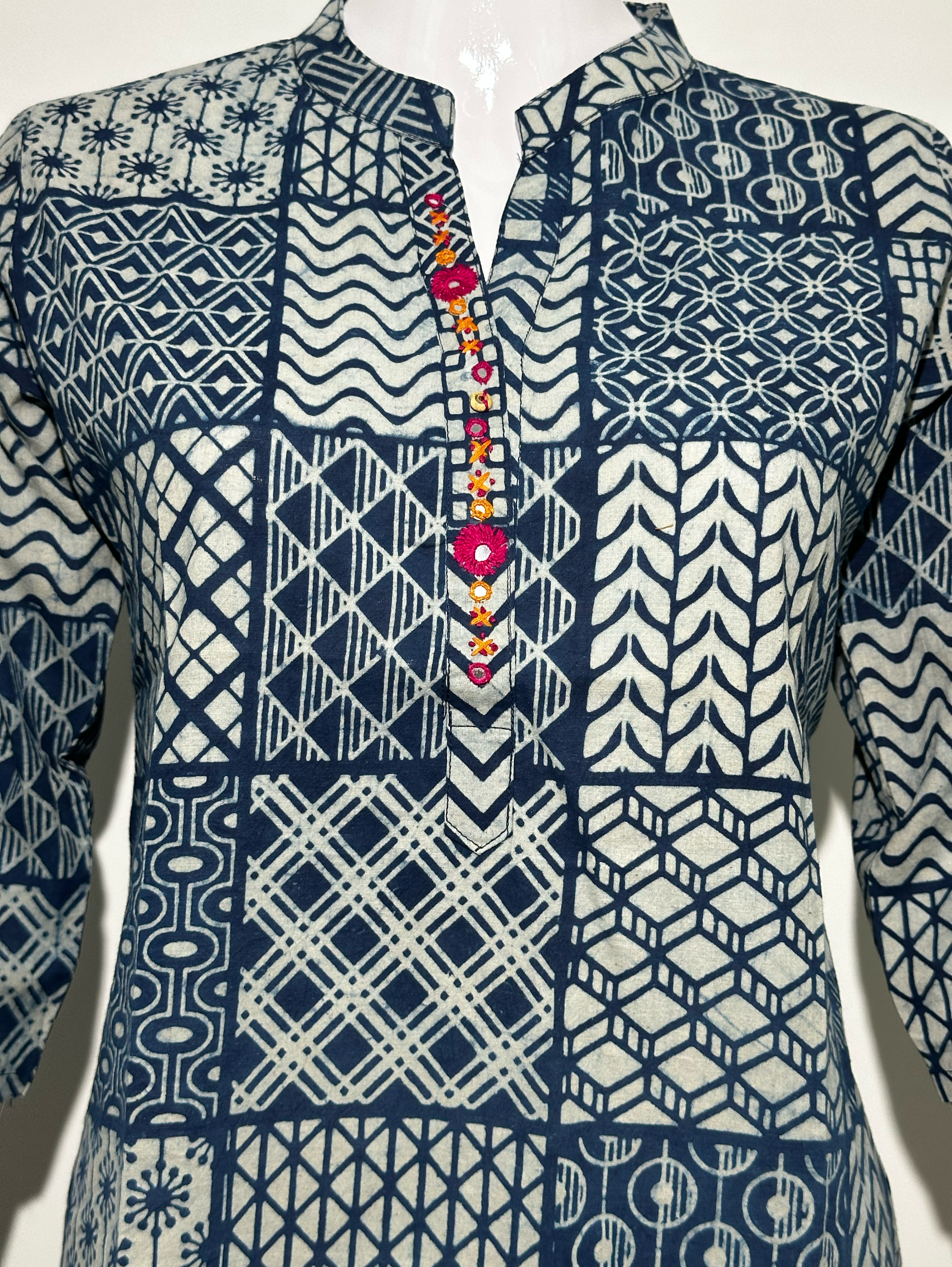 Kalamkari Print Stand Patti Embroidery Tunic