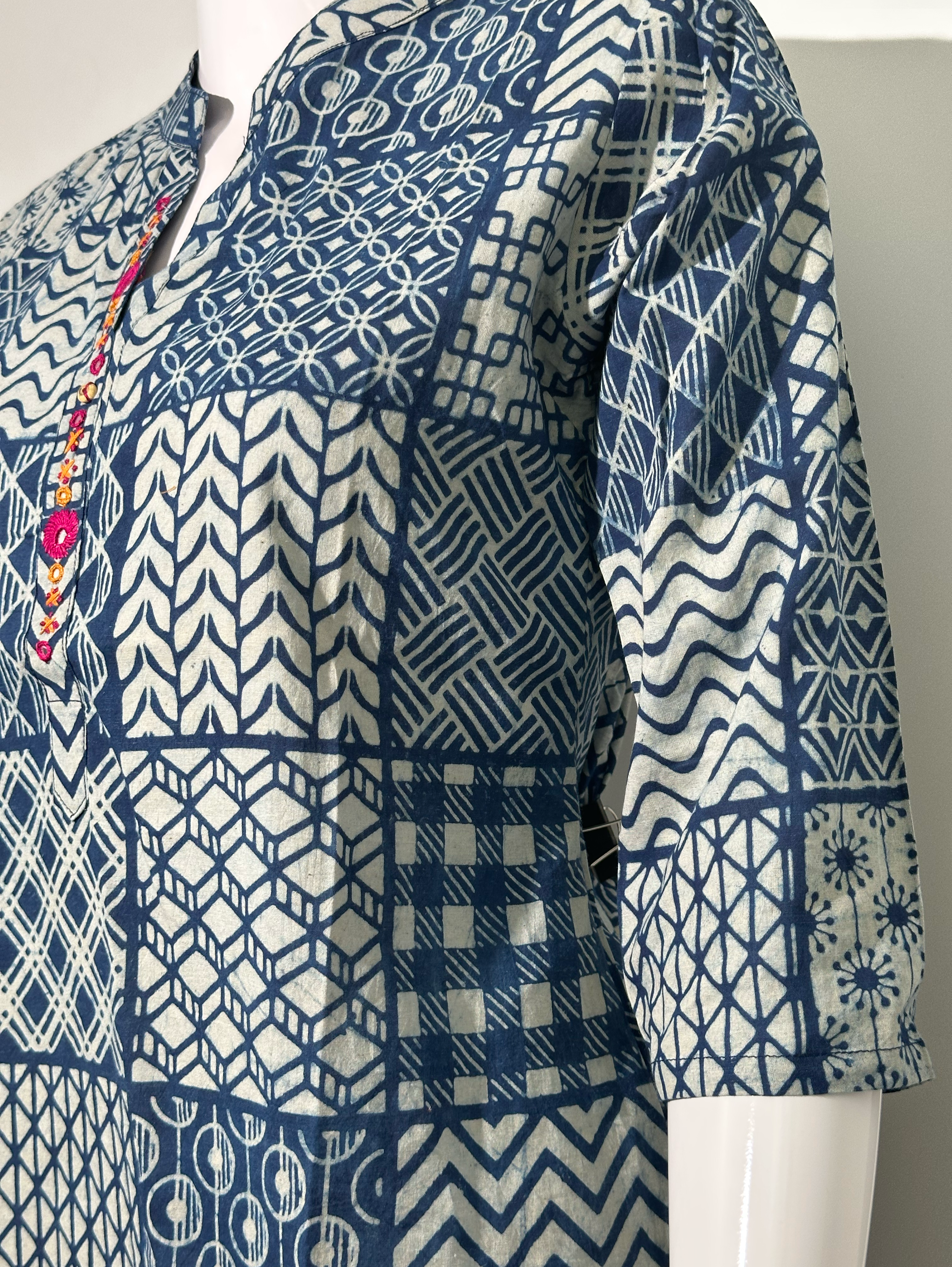 Kalamkari Print Stand Patti Embroidery Tunic