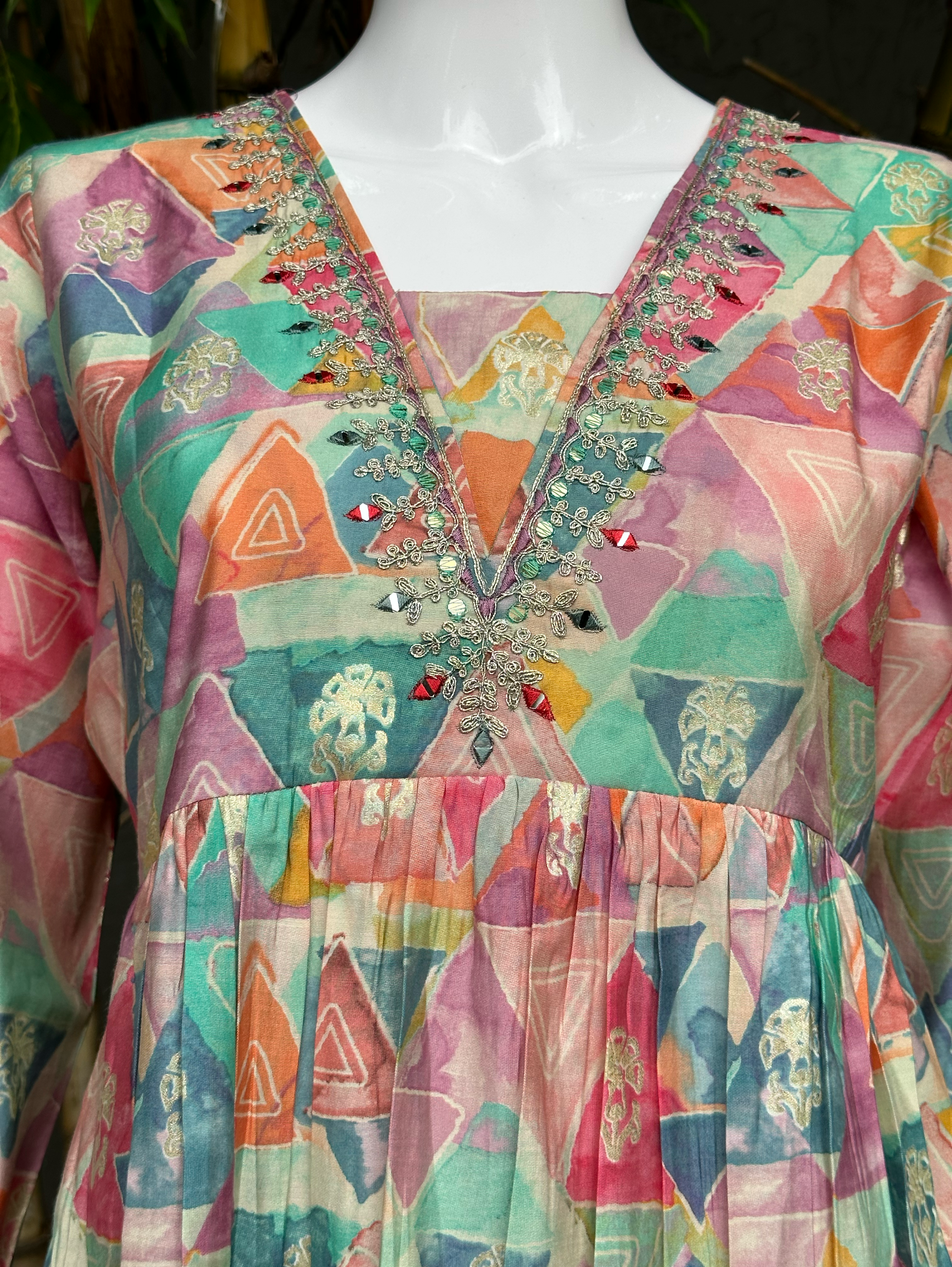 Image of Bell Bottom Alia Cut Embroidery Coords
