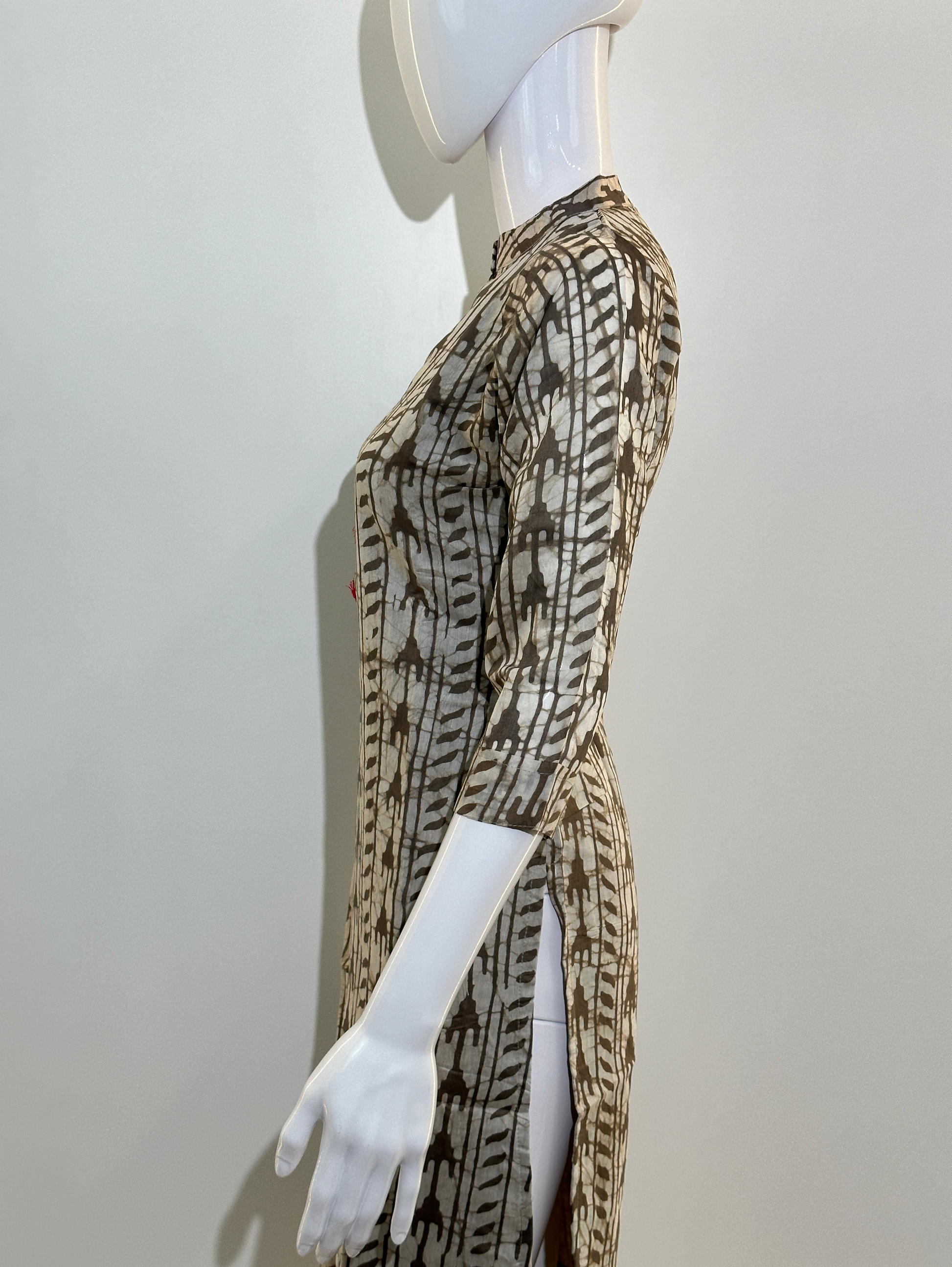 Chanderi Silk Straight Kurti With Embroidary