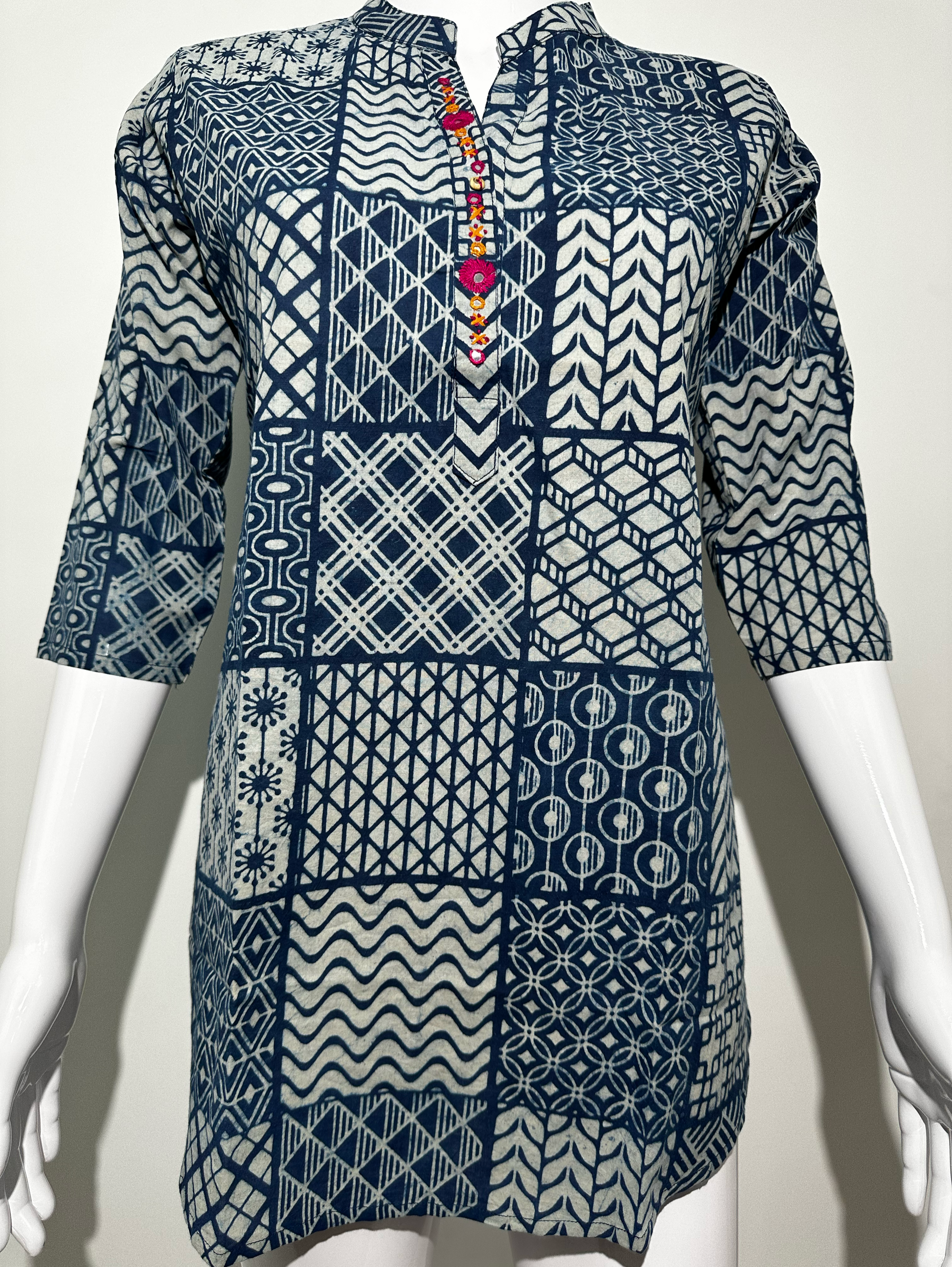 Kalamkari Print Stand Patti Embroidery Tunic