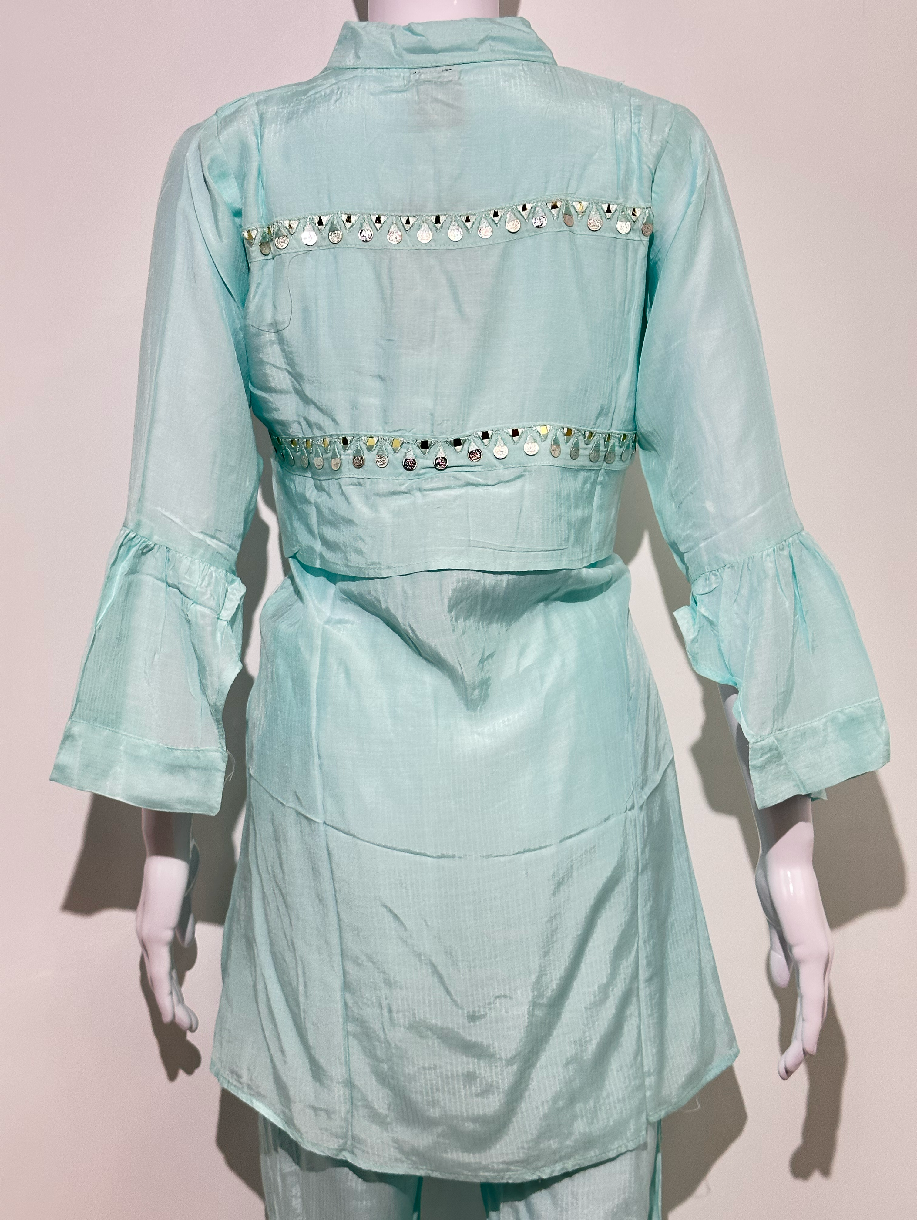 Image of Muslin Stand Patti with Accessories work Coords