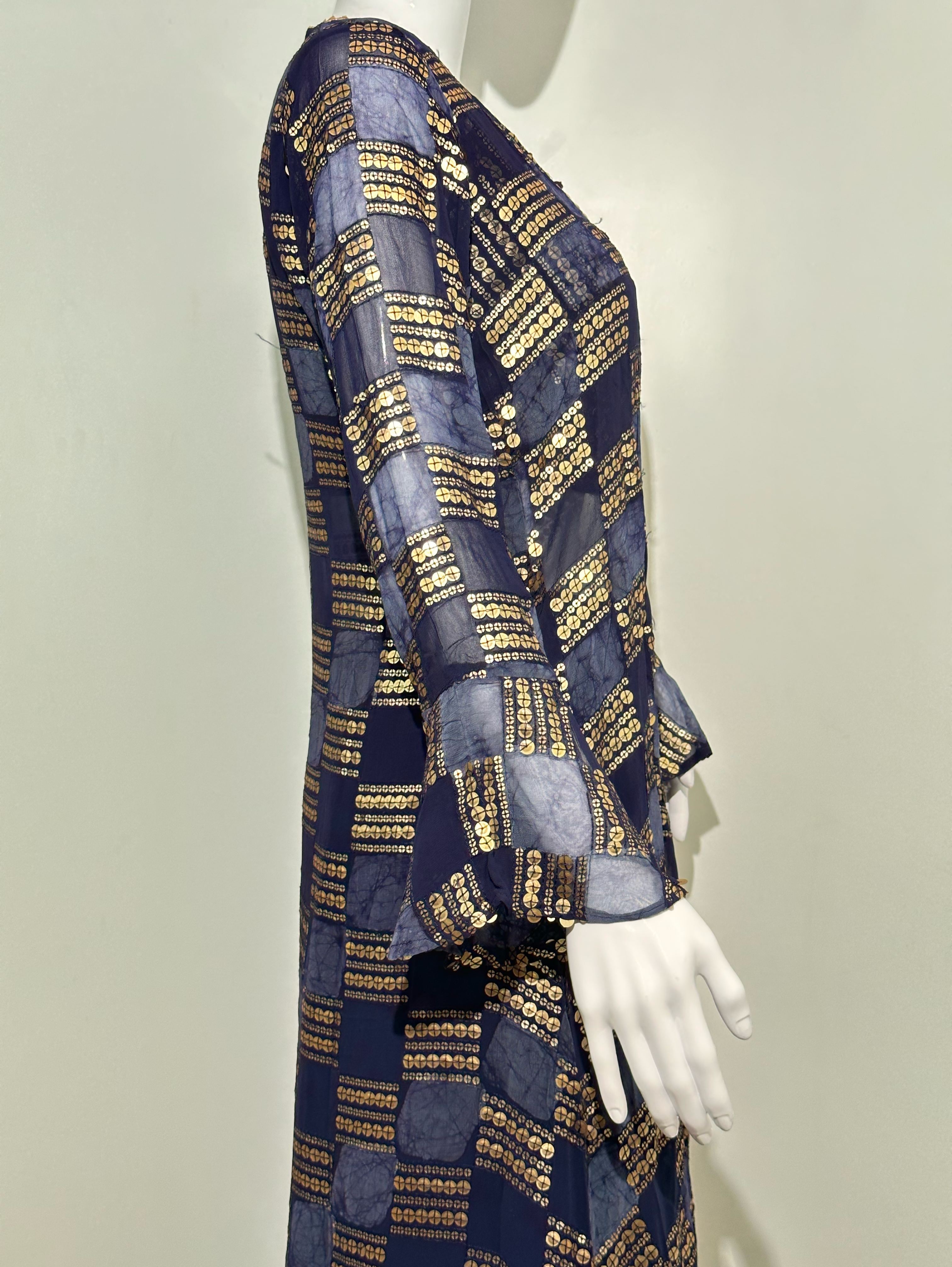 Image of Blue Georgette Three Piece Set