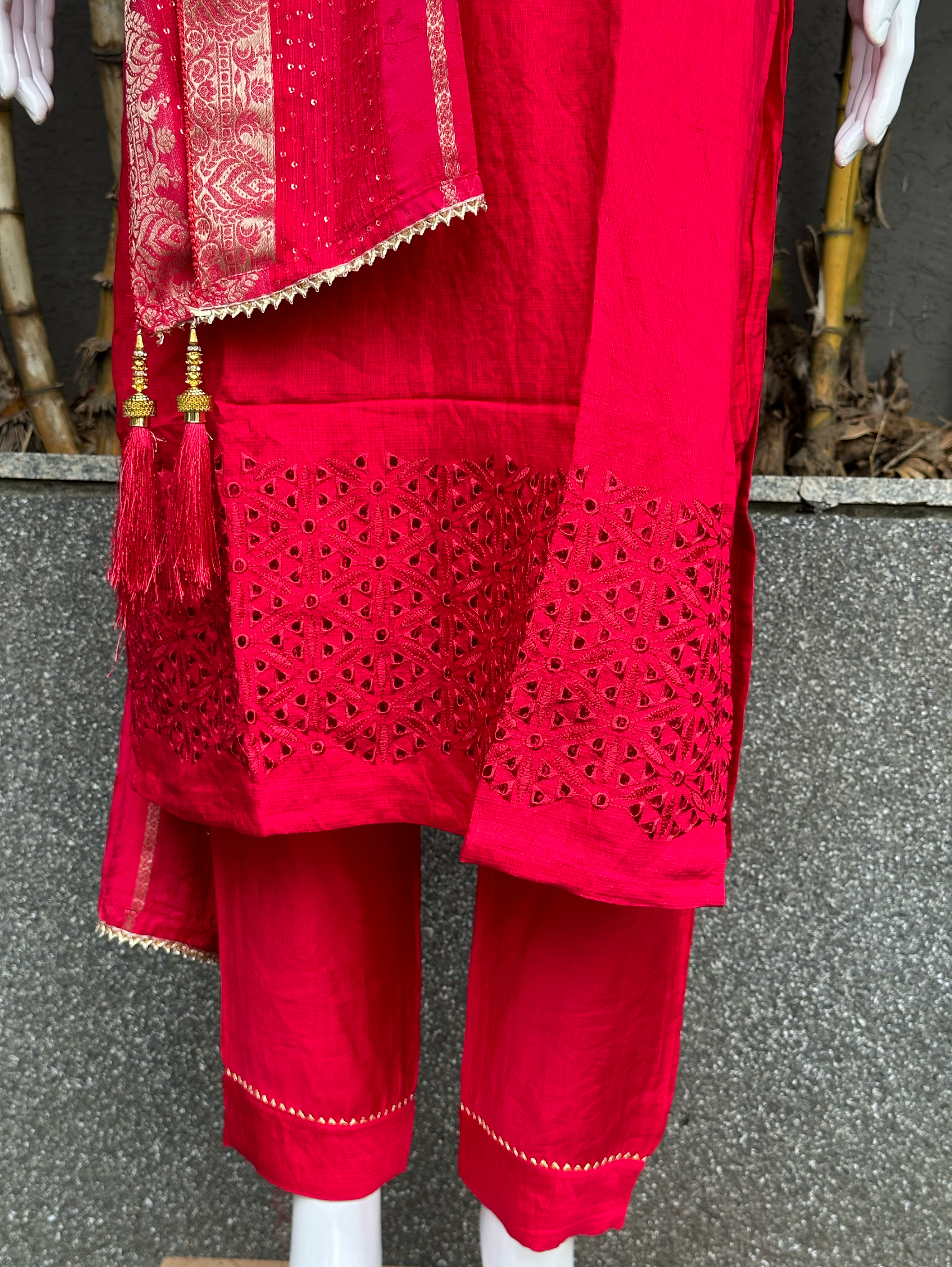 Image of Cotton Slub 3 Piece with Hand Work