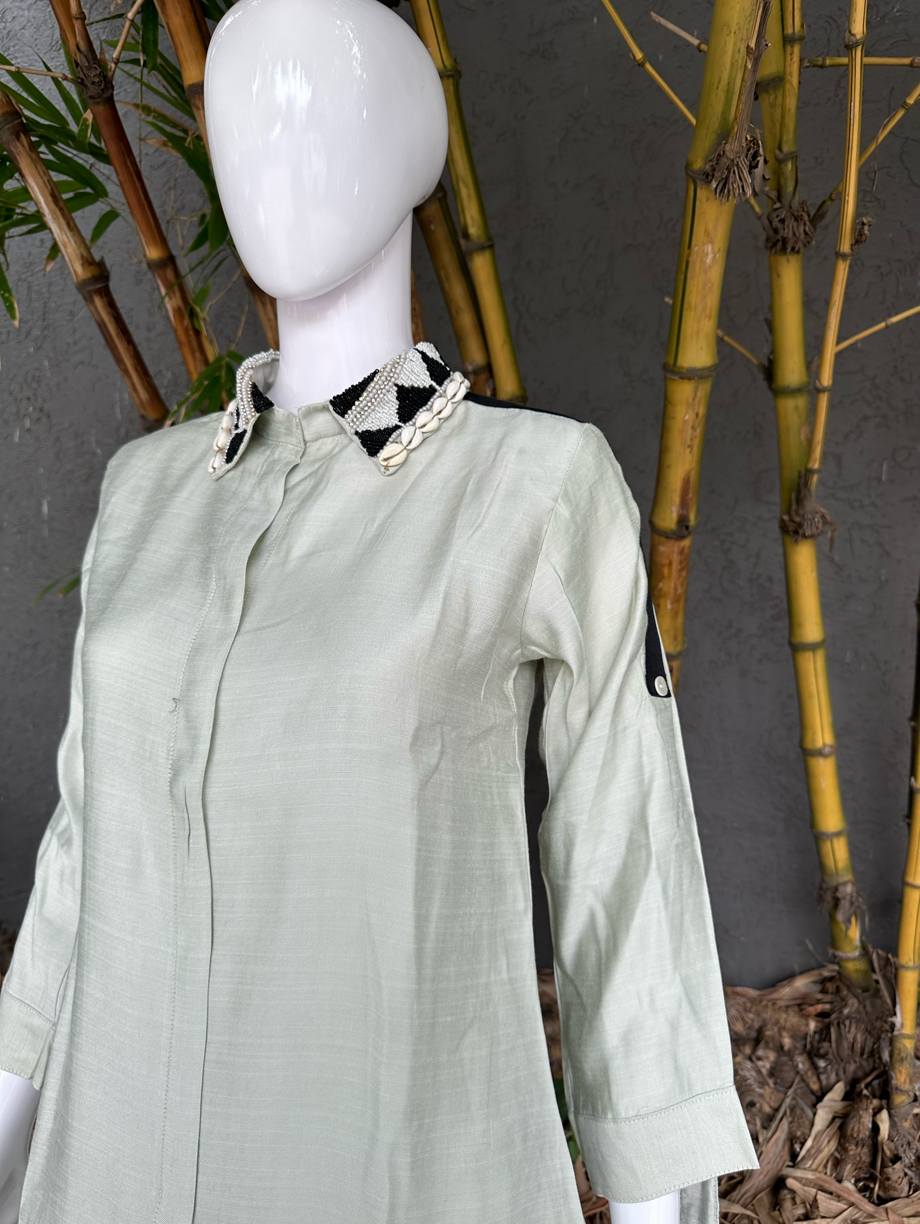 Image of Pure Cotton Embroidery Coords - Pista