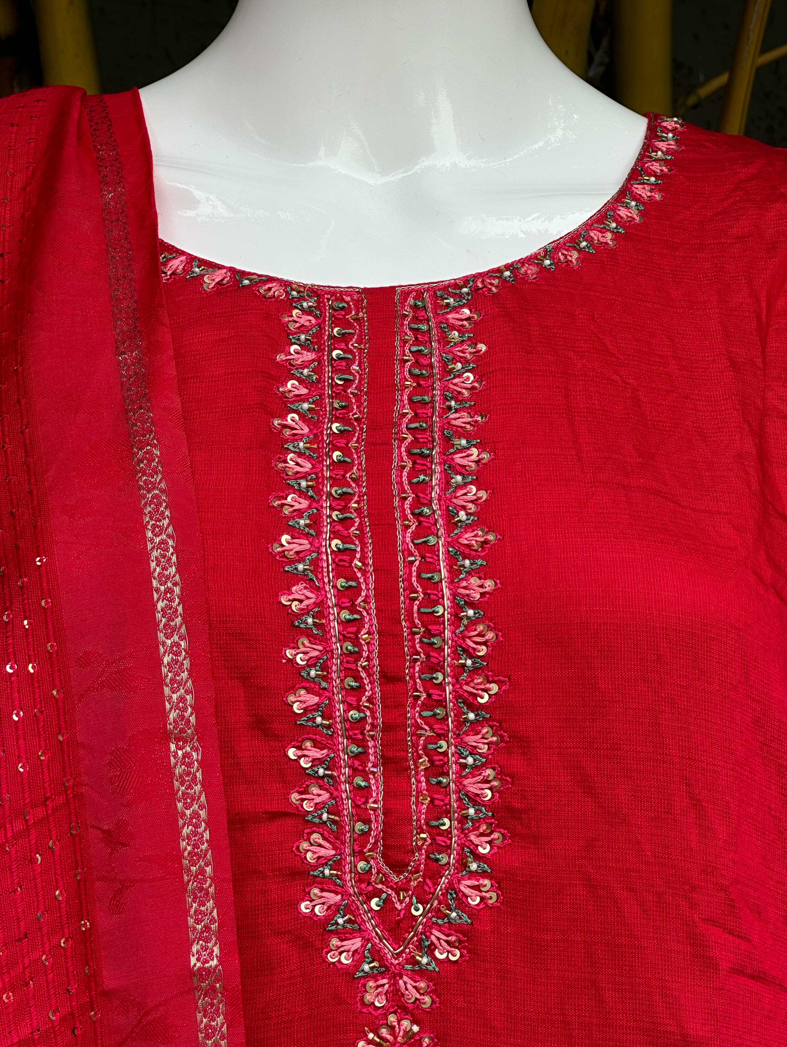 Image of Cotton Slub 3 Piece with Hand Work