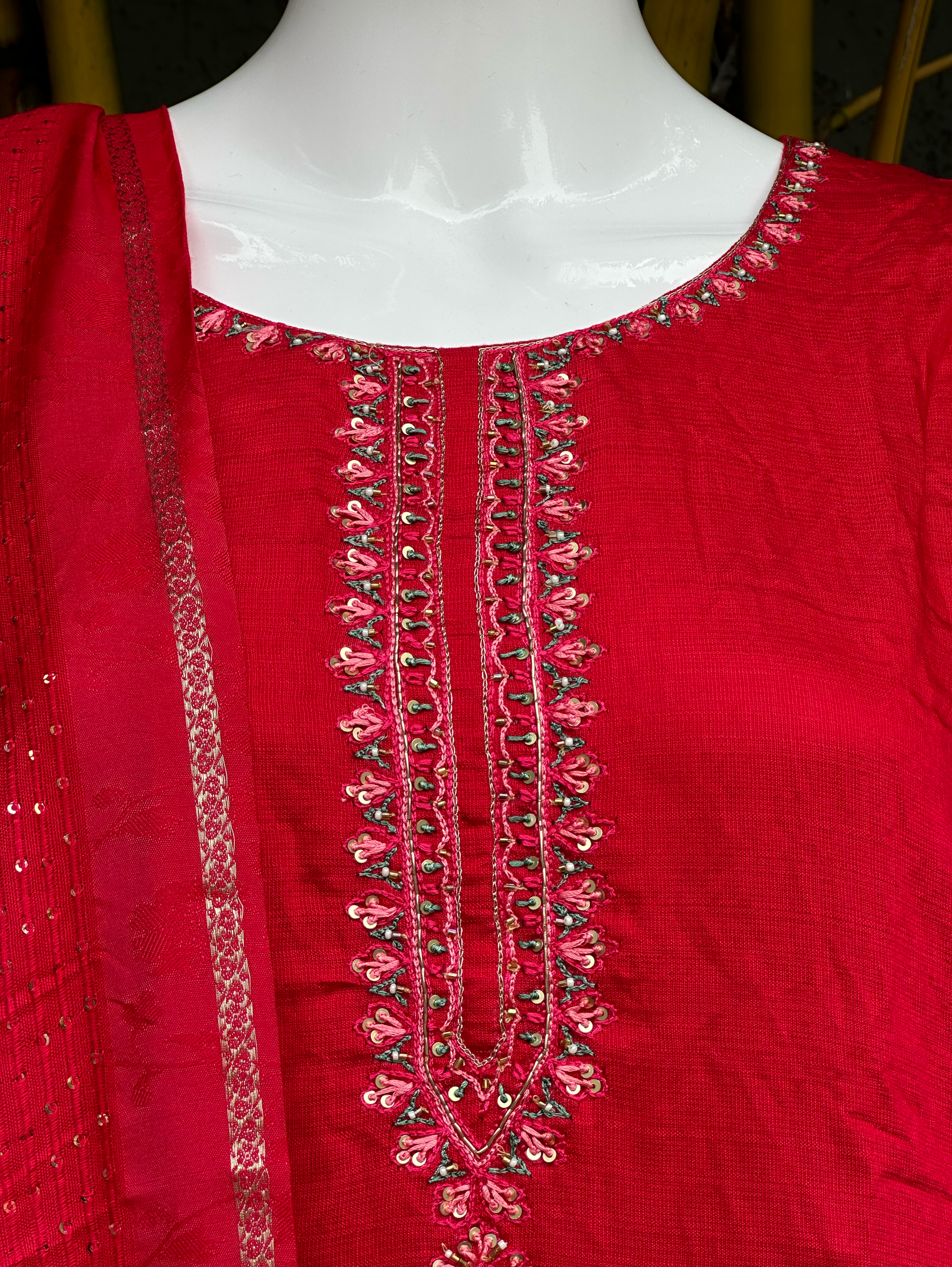 Cotton Slub 3 Piece with Hand Work