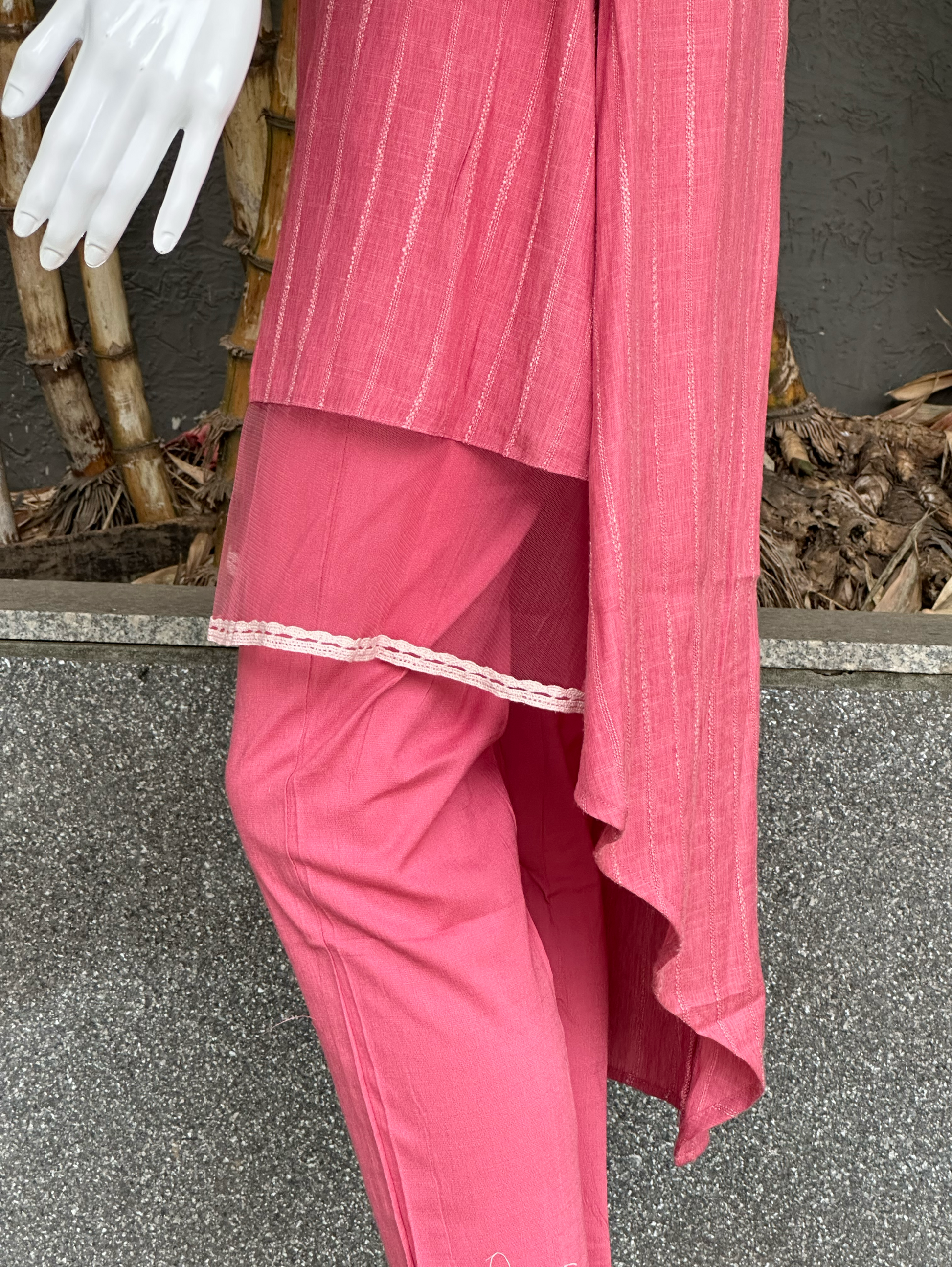 Rayon Slub 3 Piece with Scarf & Lycra Pant