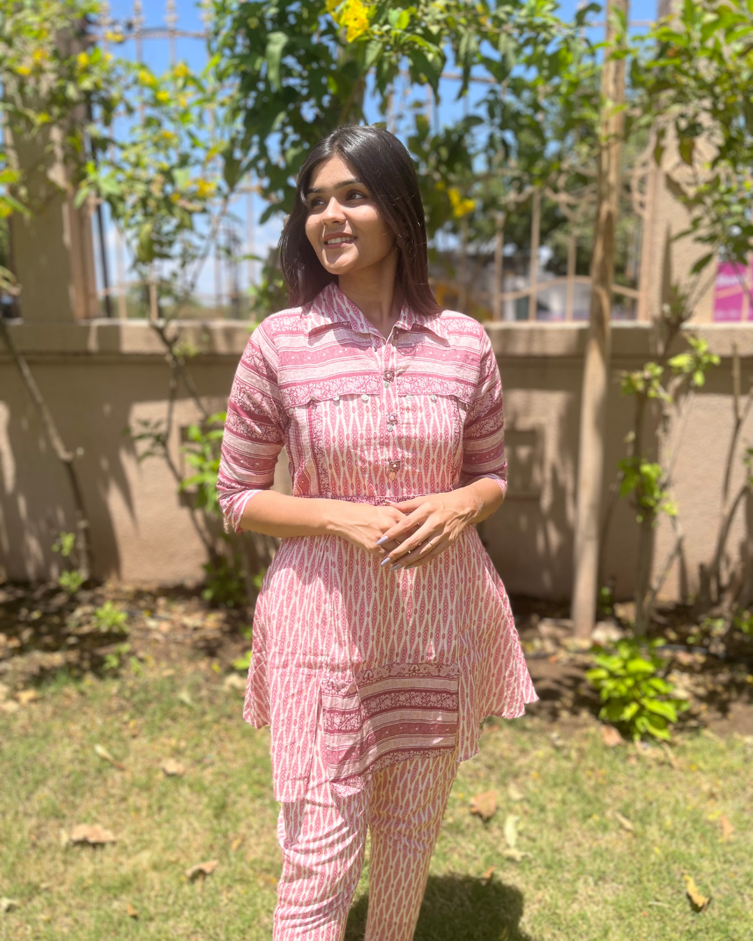 Pink Cotton Coord Set - 2 Piece