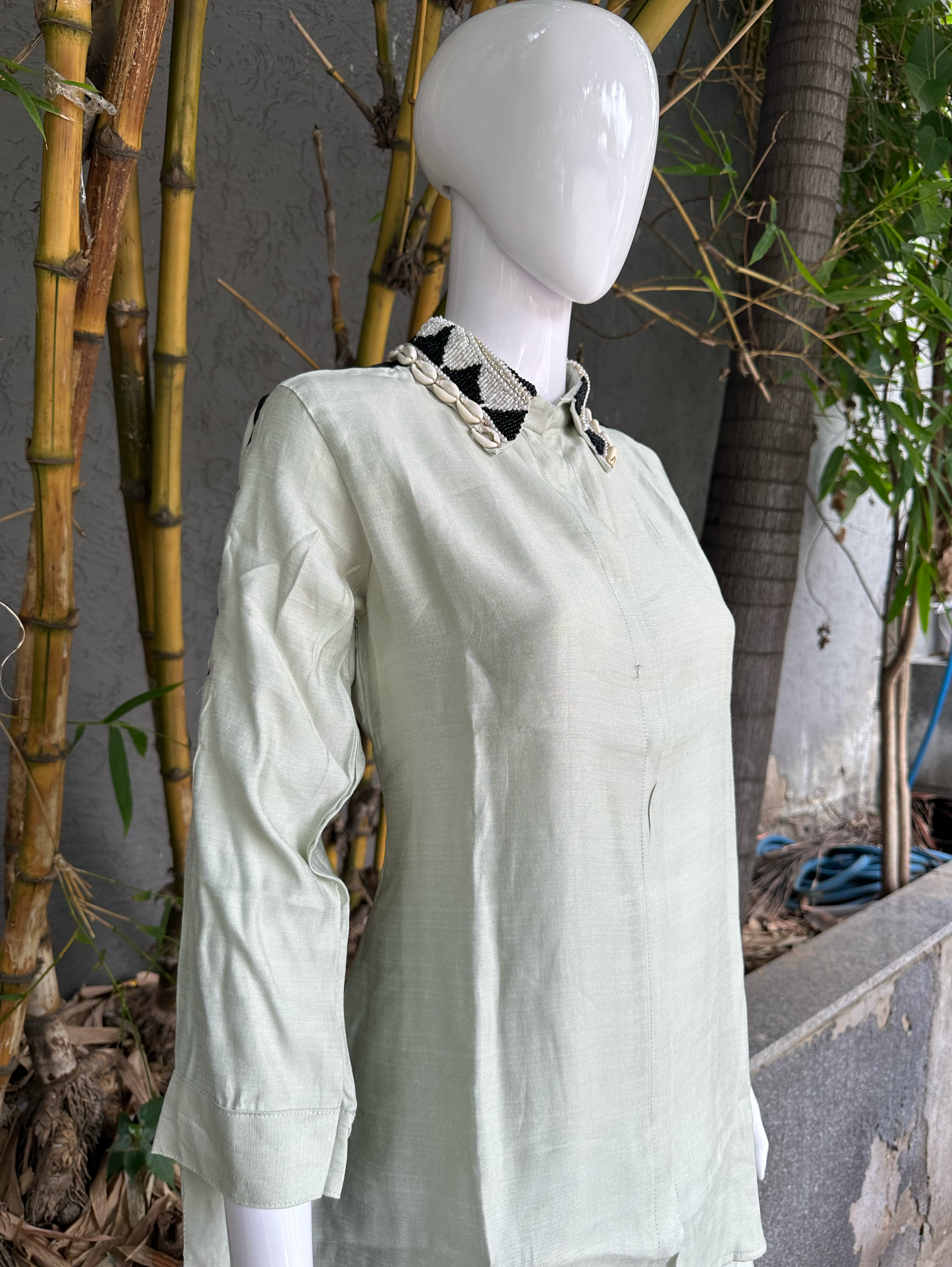 Pure Cotton Embroidery Coords - Pista