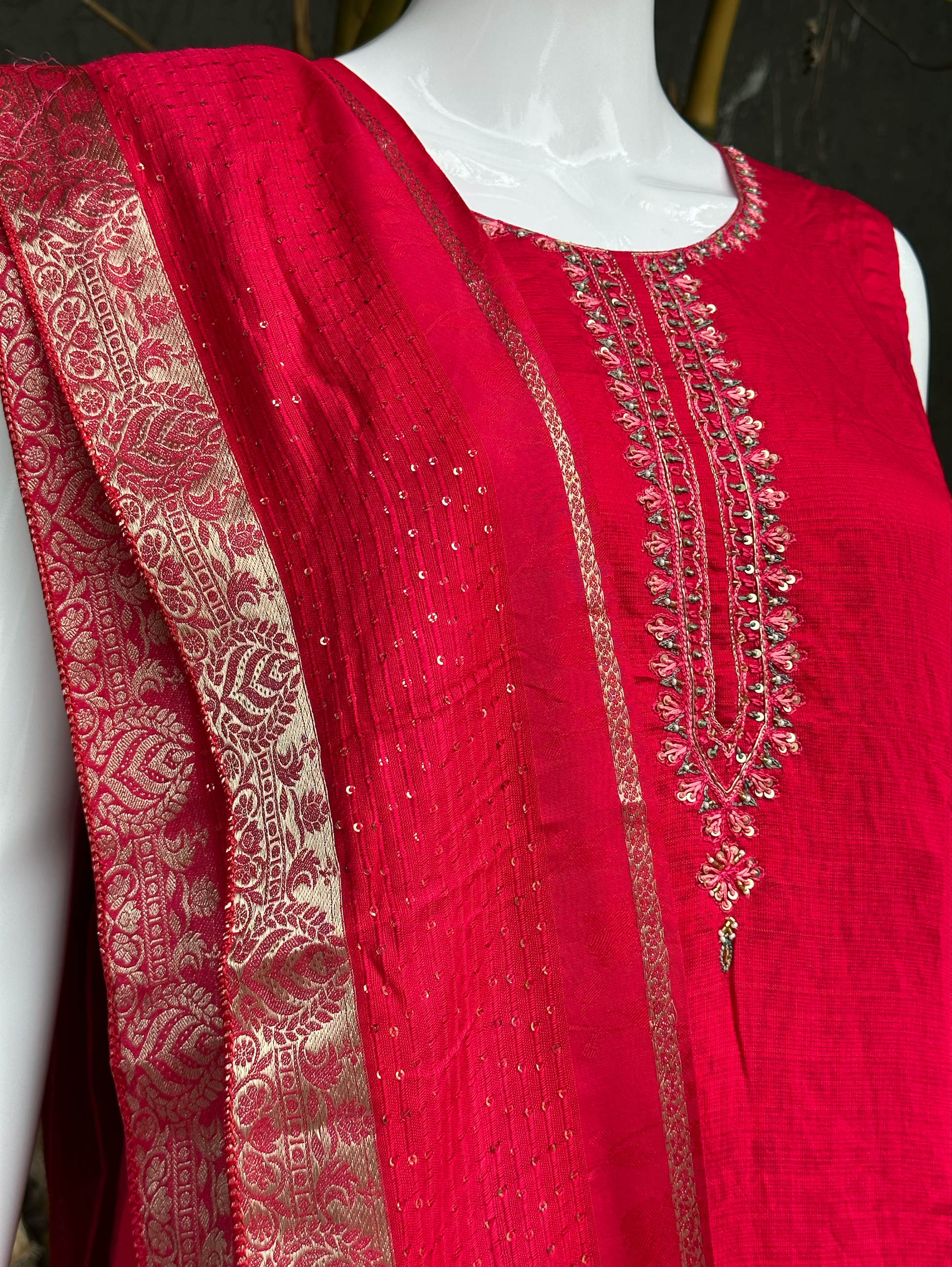 Cotton Slub 3 Piece with Hand Work