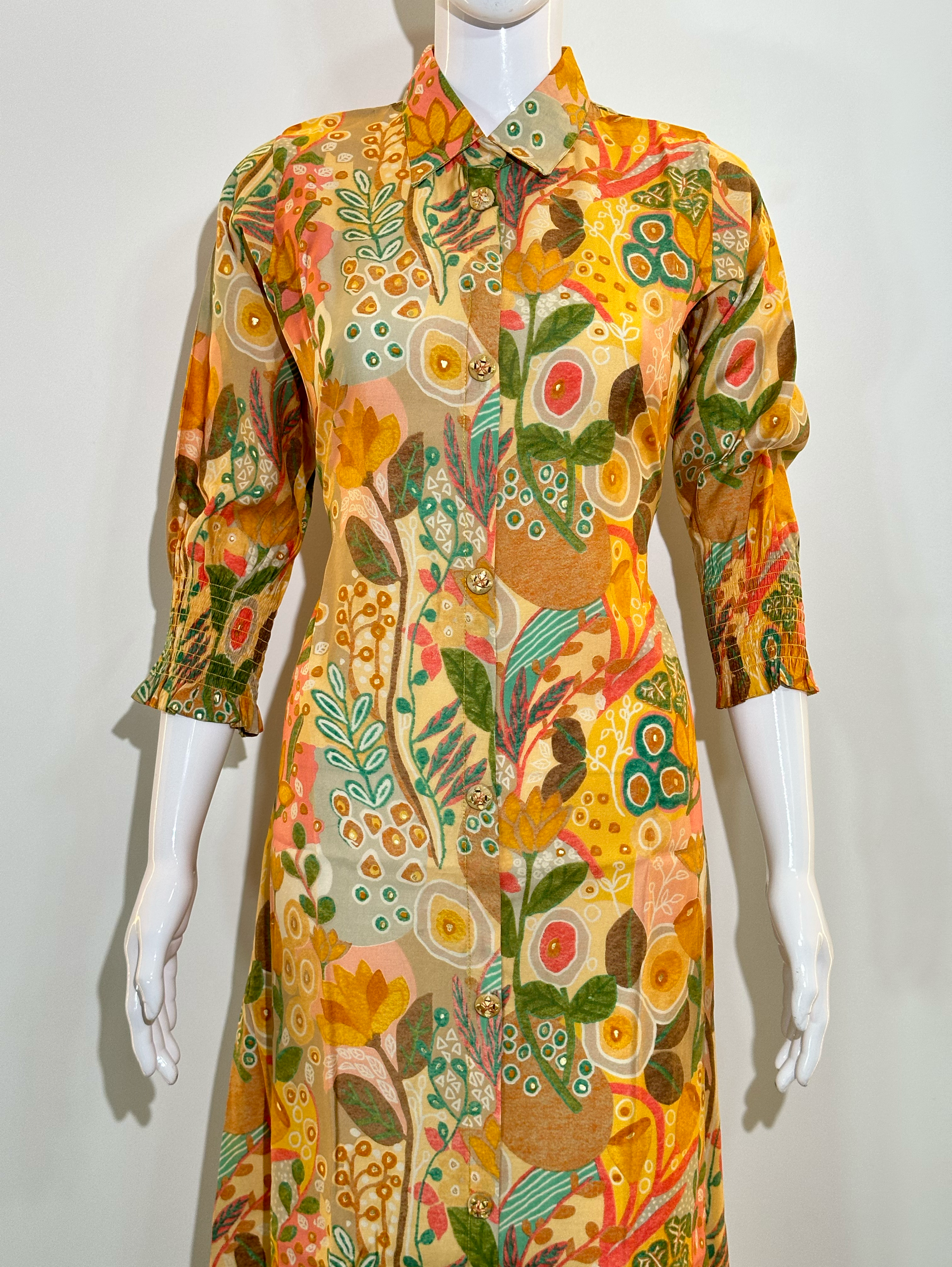 Muslin work Dress- 1 Piece