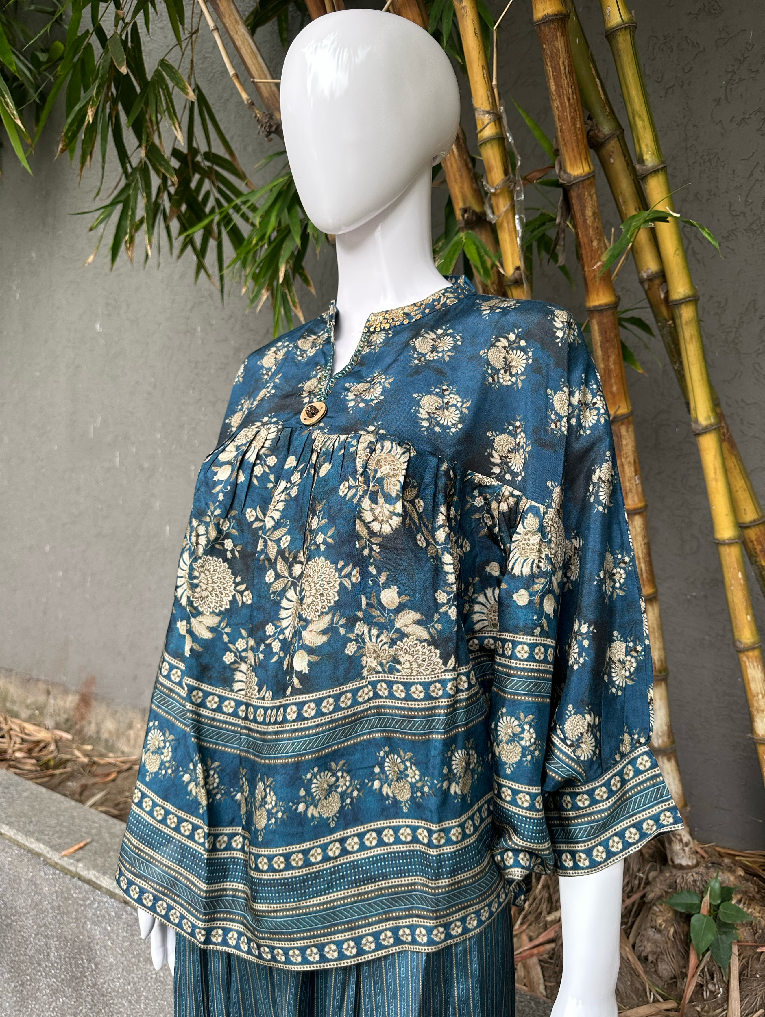 Poncho Style Coords - Blue