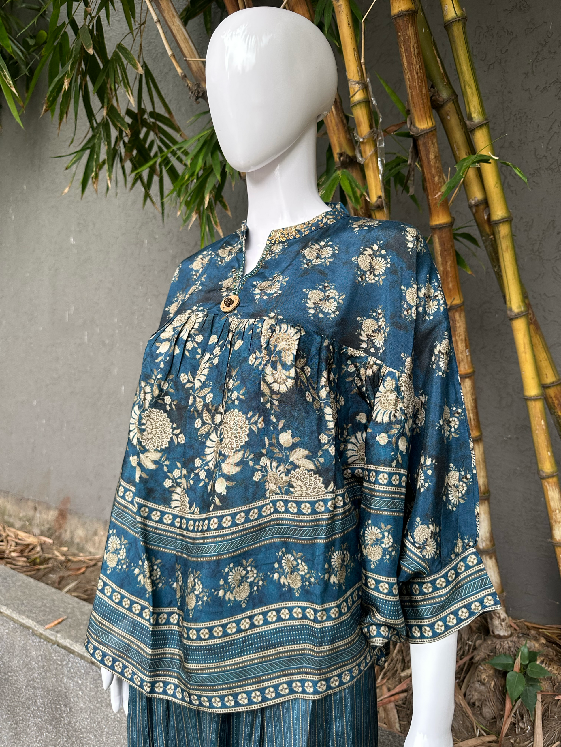 Poncho Style Coords - Blue