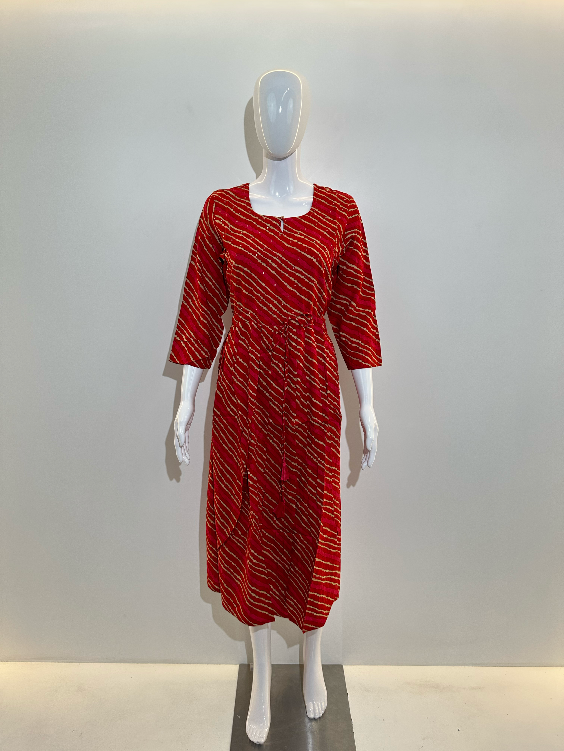 Rayon Laria Print with Dori Belt Kurti