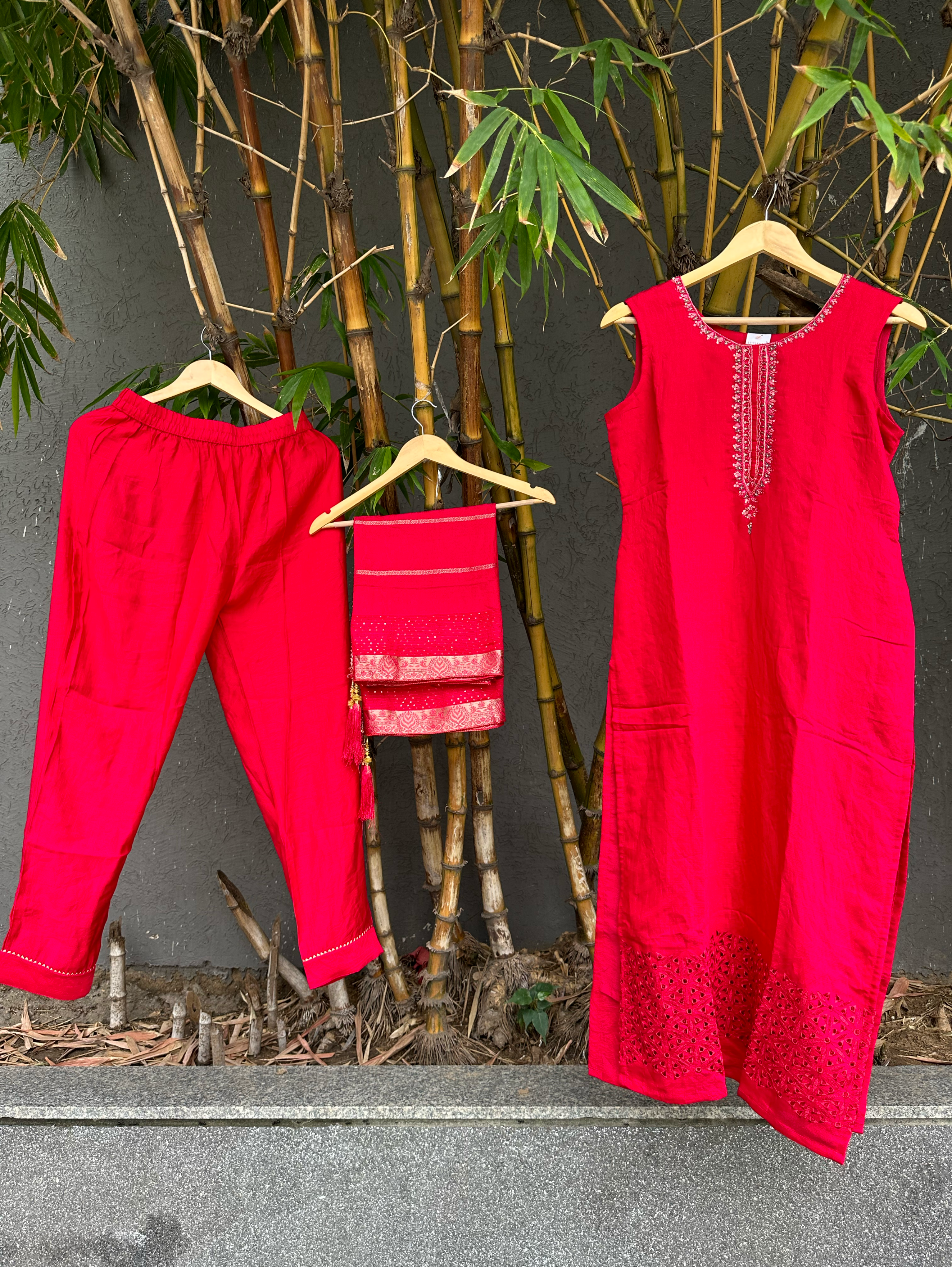 Image of Cotton Slub 3 Piece with Hand Work