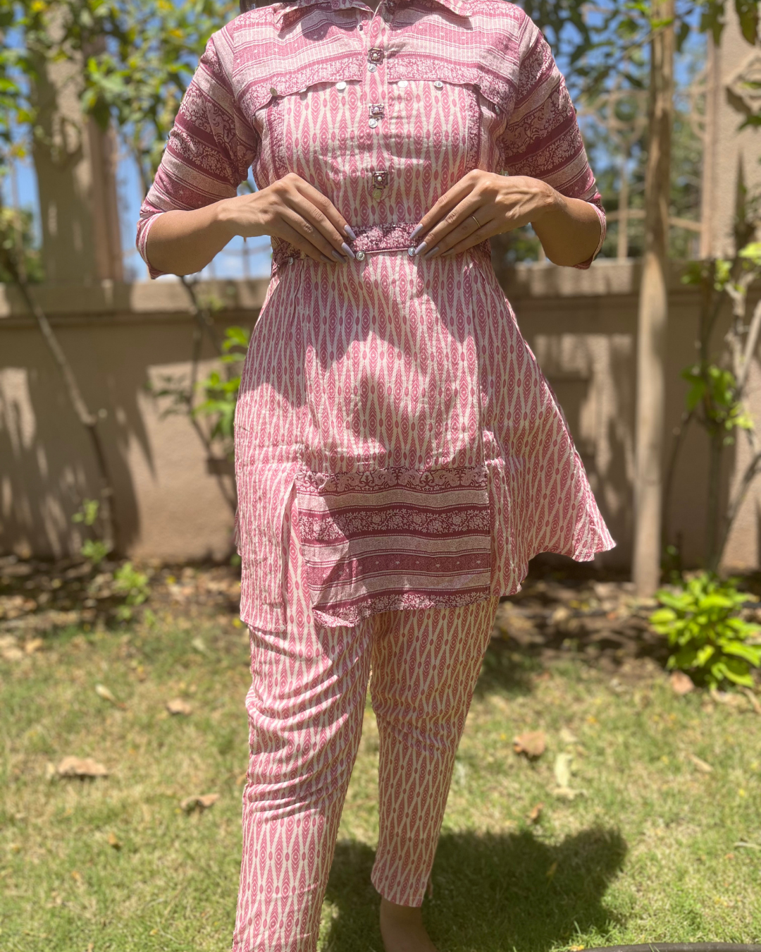 Pink Cotton Coord Set - 2 Piece