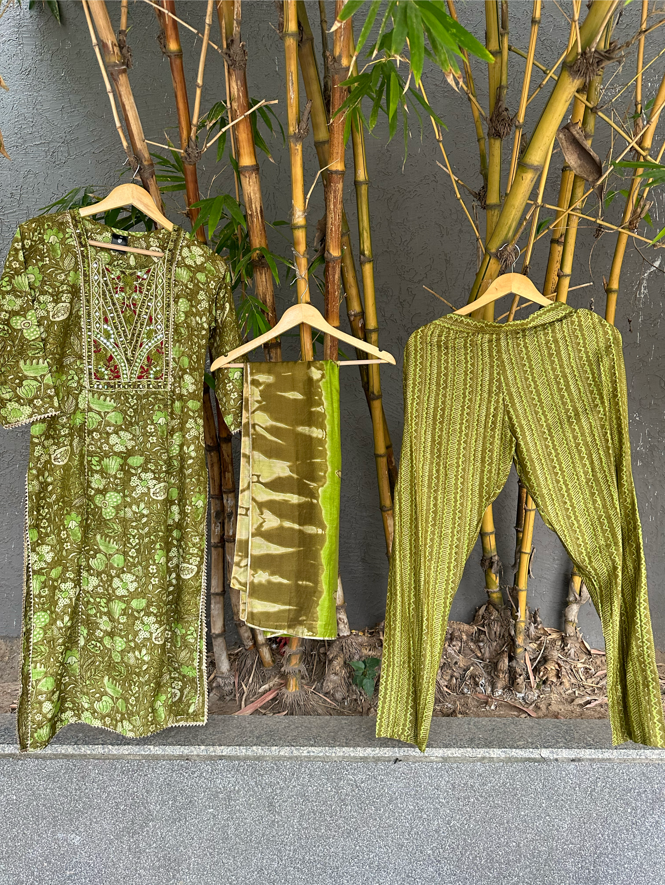 Muslin 3 Piece Embroidery kurti Set