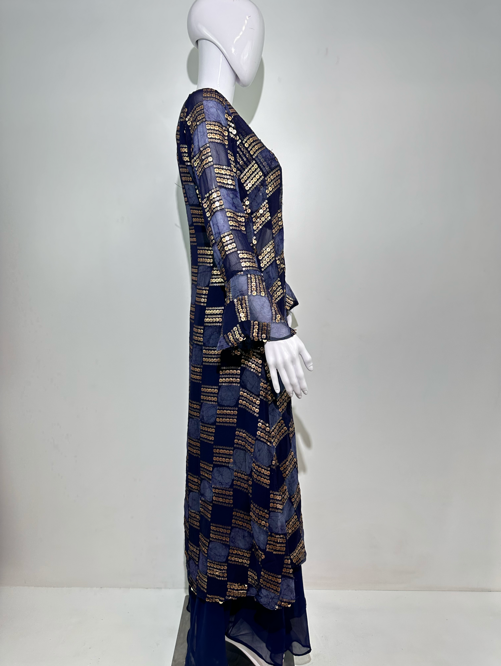 Blue Georgette Three Piece Set
