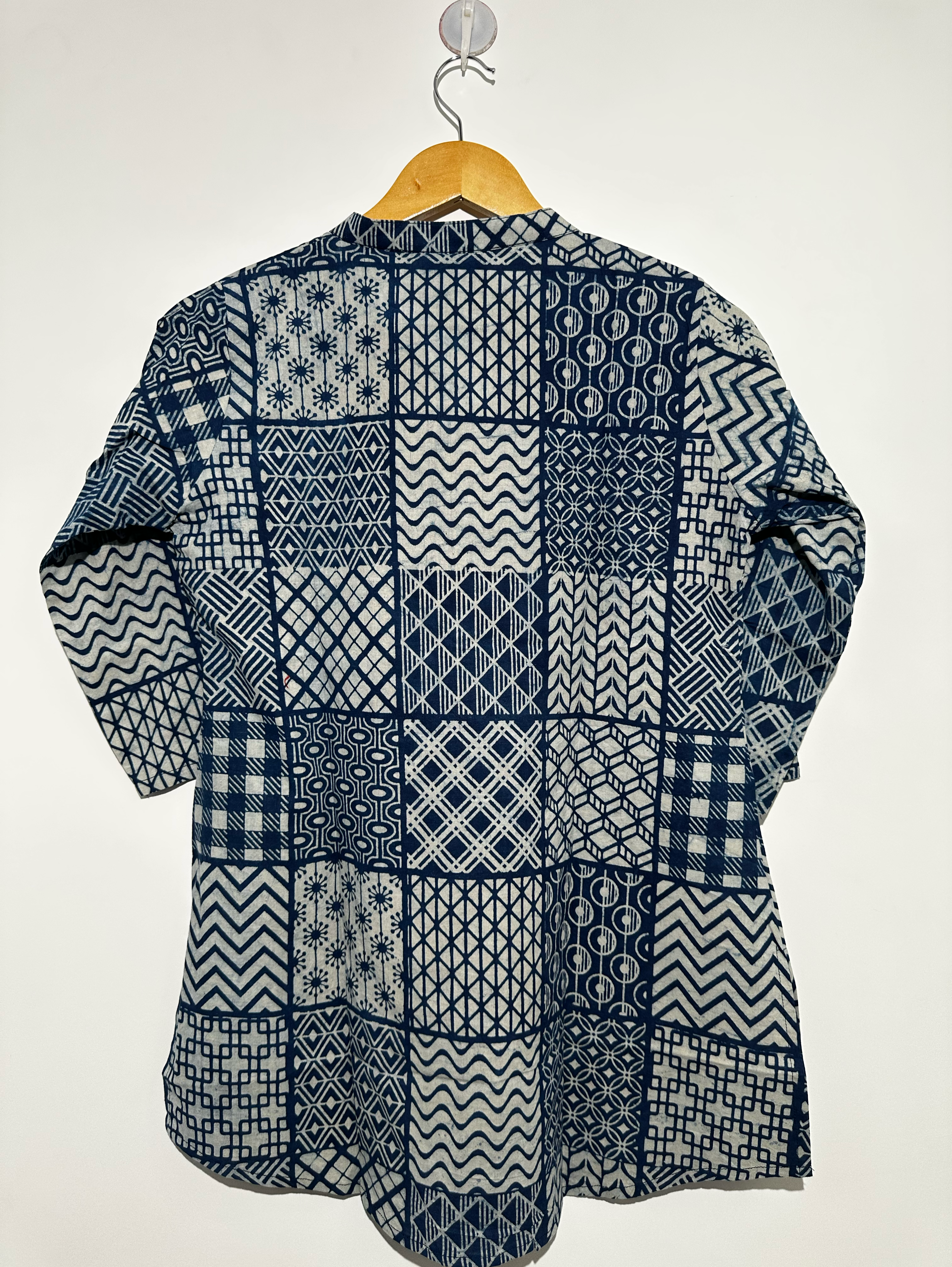 Image of Kalamkari Print Stand Patti Embroidery Tunic