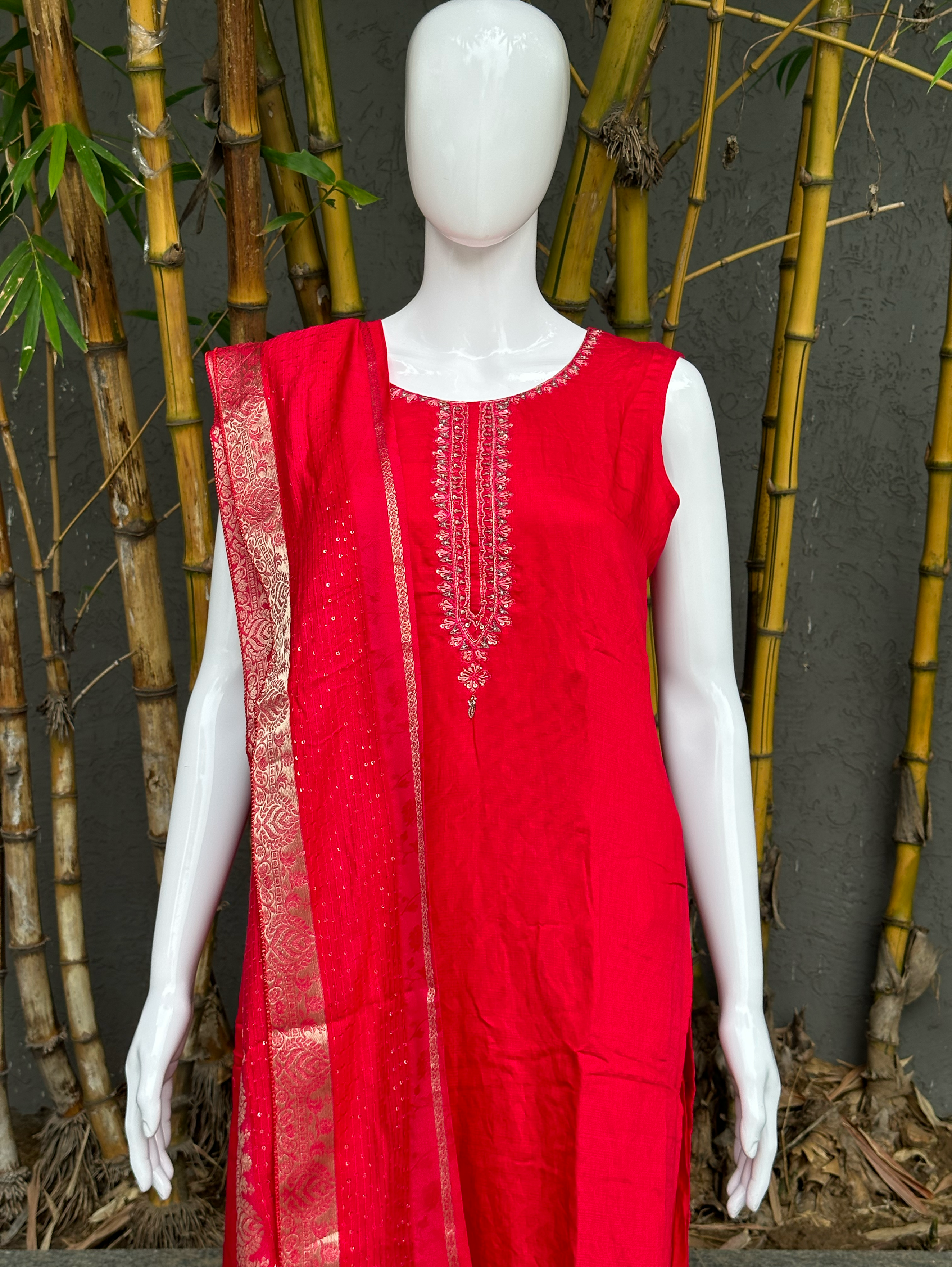 Image of Cotton Slub 3 Piece with Hand Work